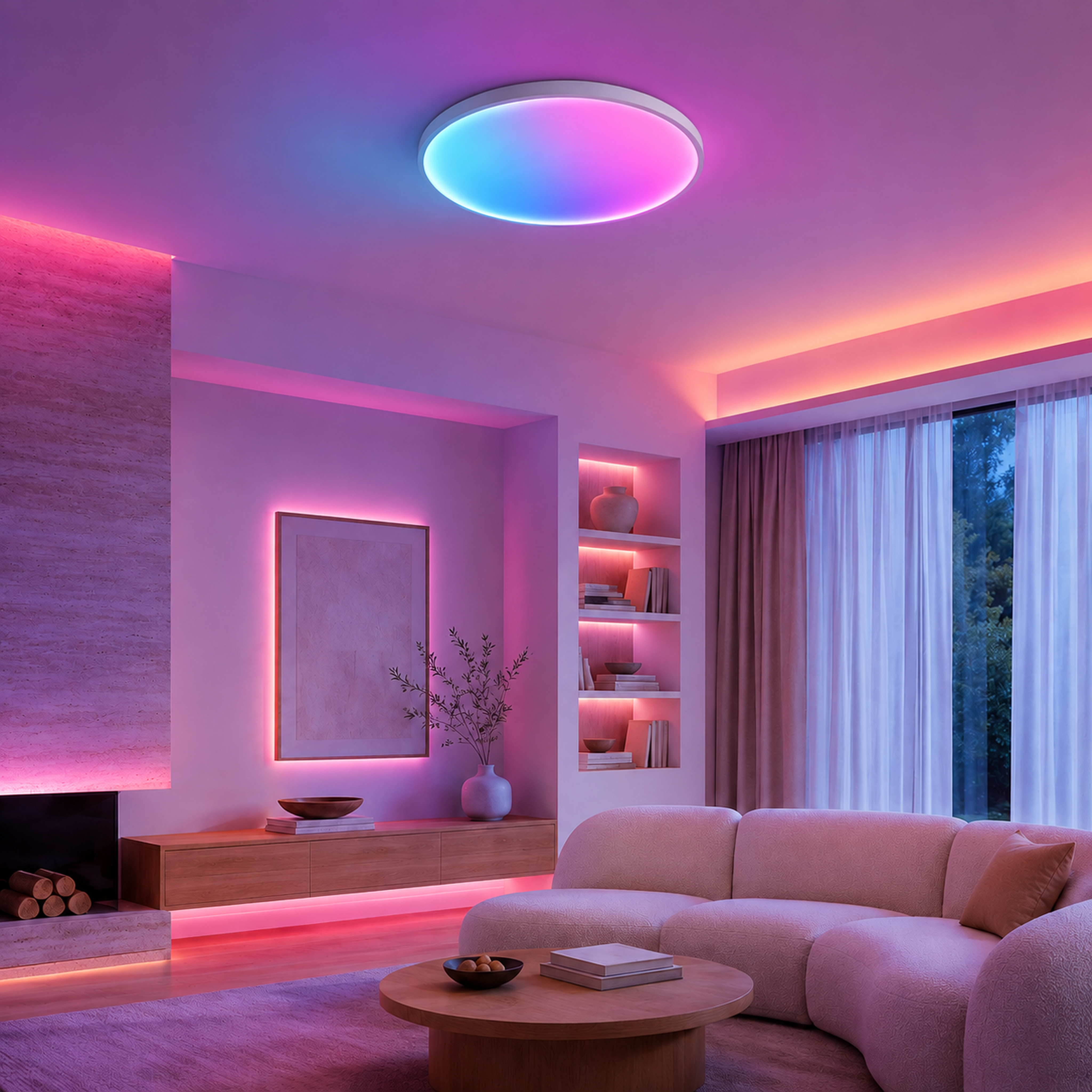 SPACE361 RGB Skyline Round Ceiling Light - Ambient Lights - gallery image