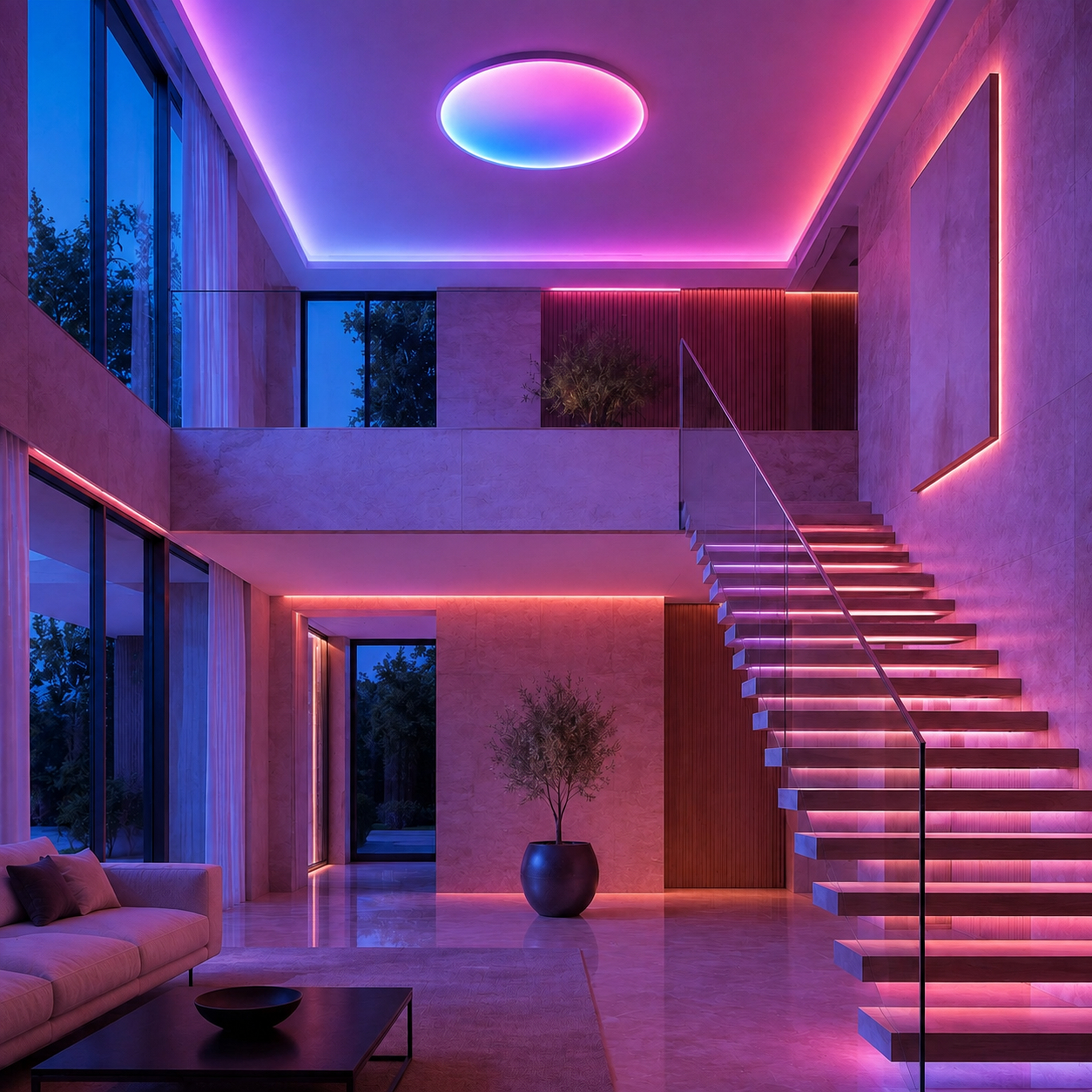 SPACE361 RGB Skyline Round Ceiling Light - Ambient Lights - gallery image