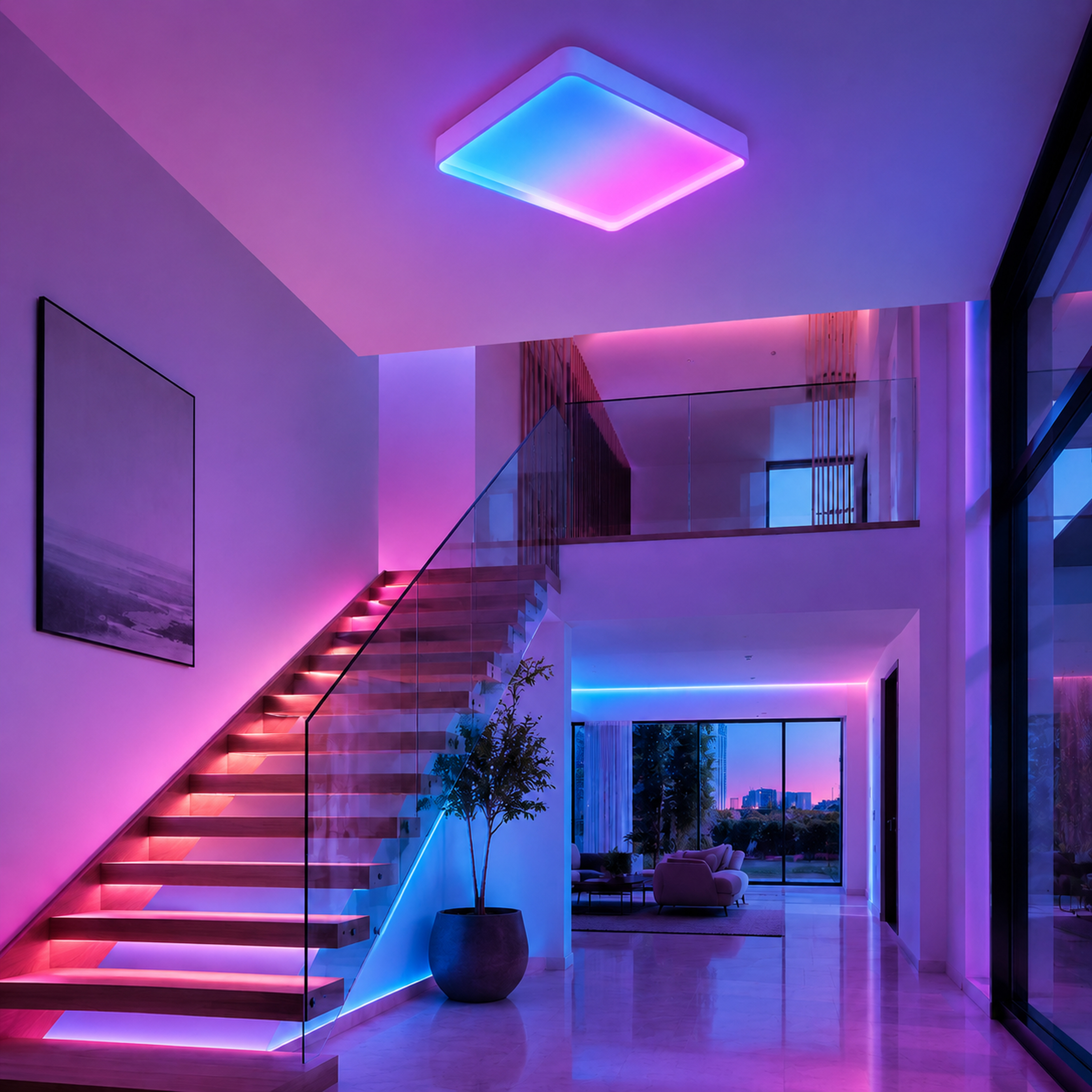 SPACE361 RGB Skyline Square Ceiling Light - Ambient Lights - gallery image