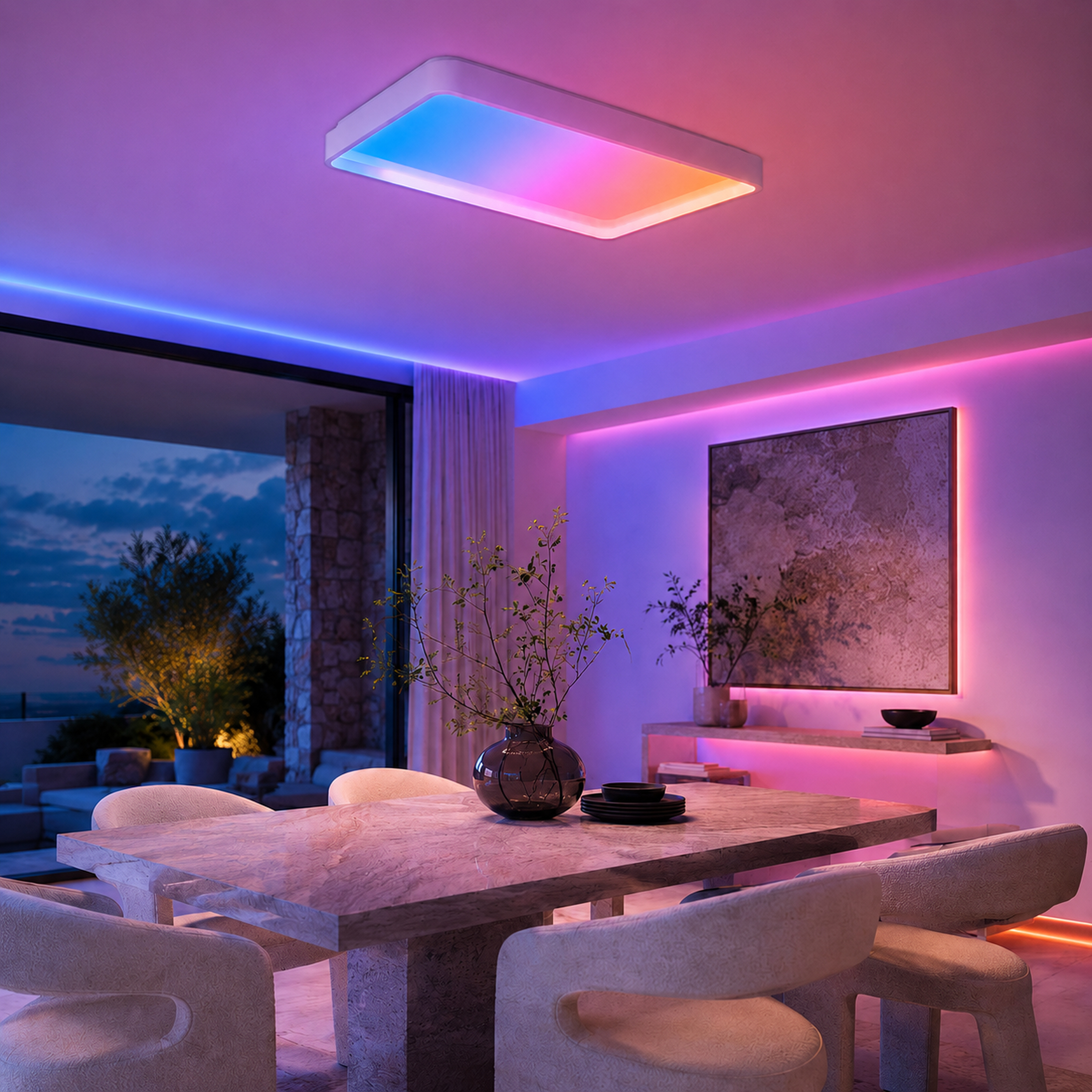SPACE361 RGB Skyline Rectangular Ceiling Light - Ambient Lights - gallery image