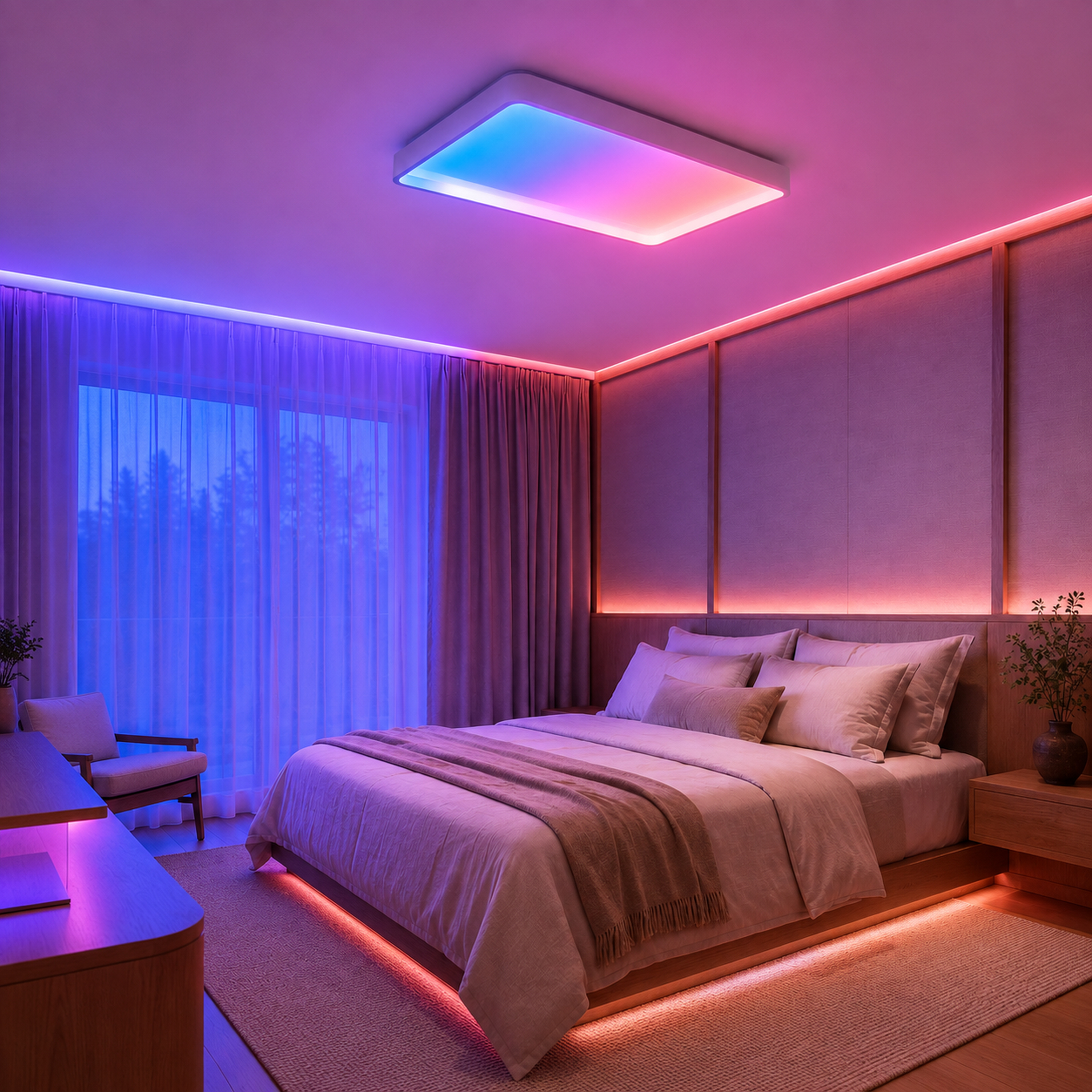 SPACE361 RGB Skyline Rectangular Ceiling Light - Ambient Lights - gallery image