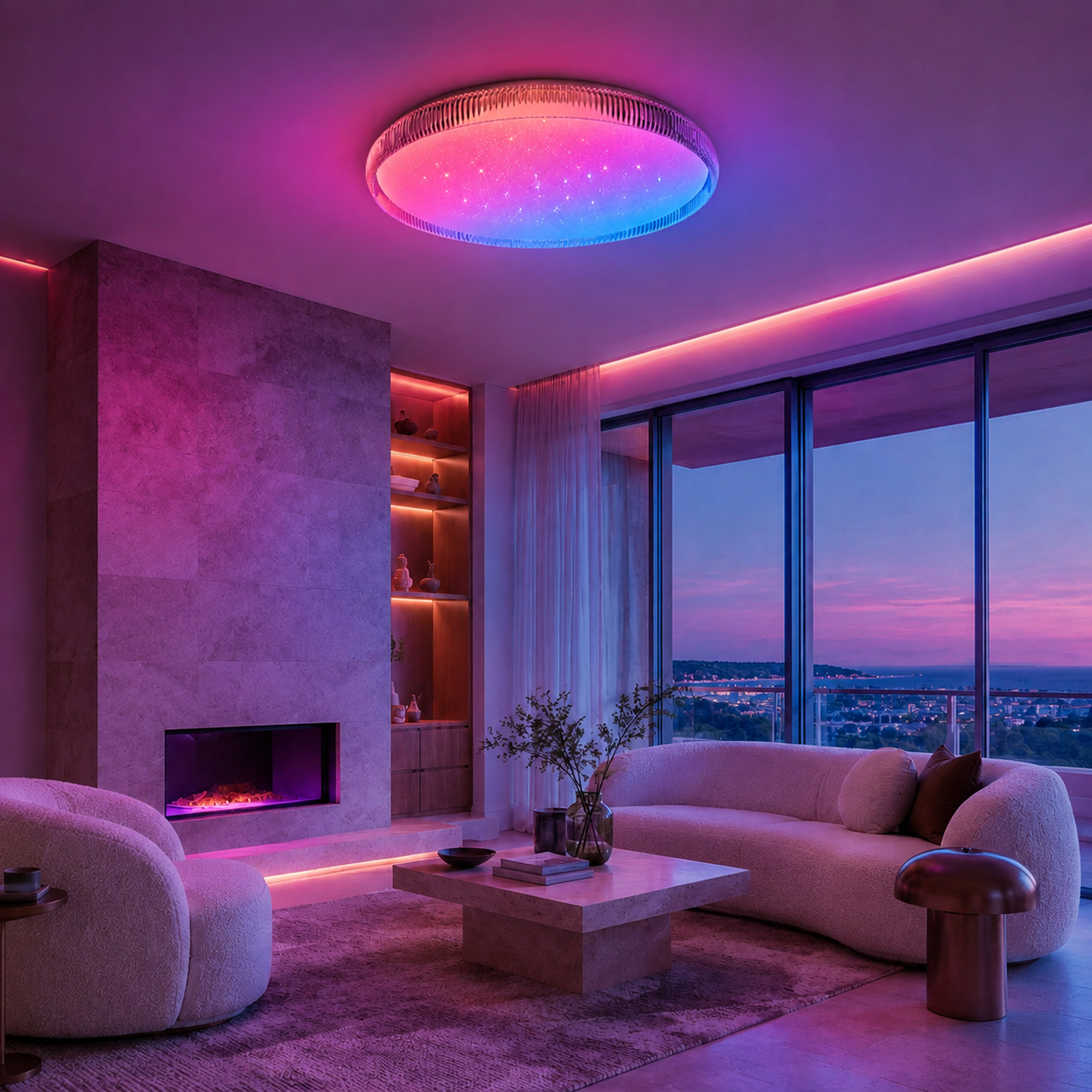 SPACE361 RGB Crystal-Edge Round Ceiling Light A - Ambient Lights - gallery image