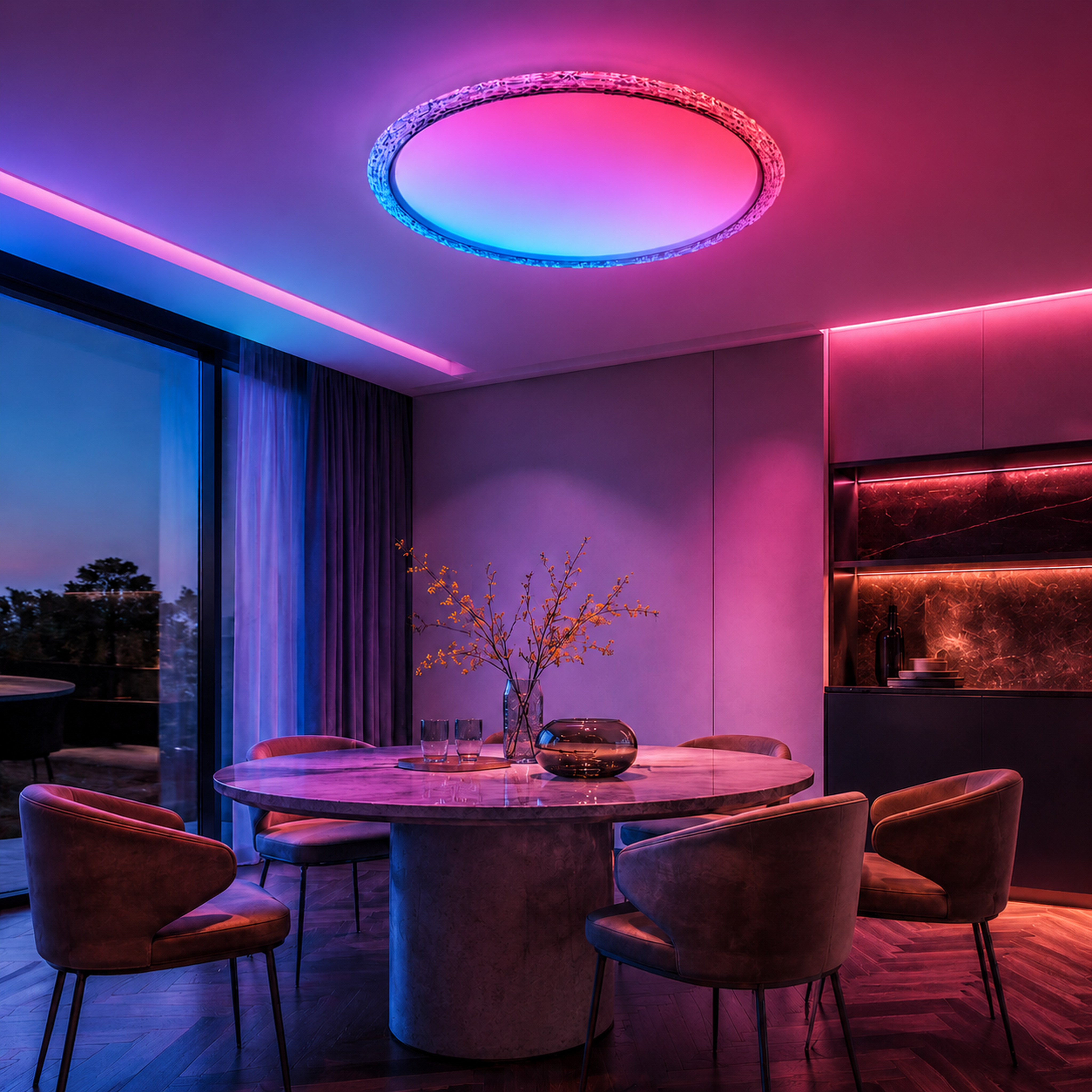 SPACE361 RGB Crystal-Edge Round Ceiling Light B - Ambient Lights - gallery image