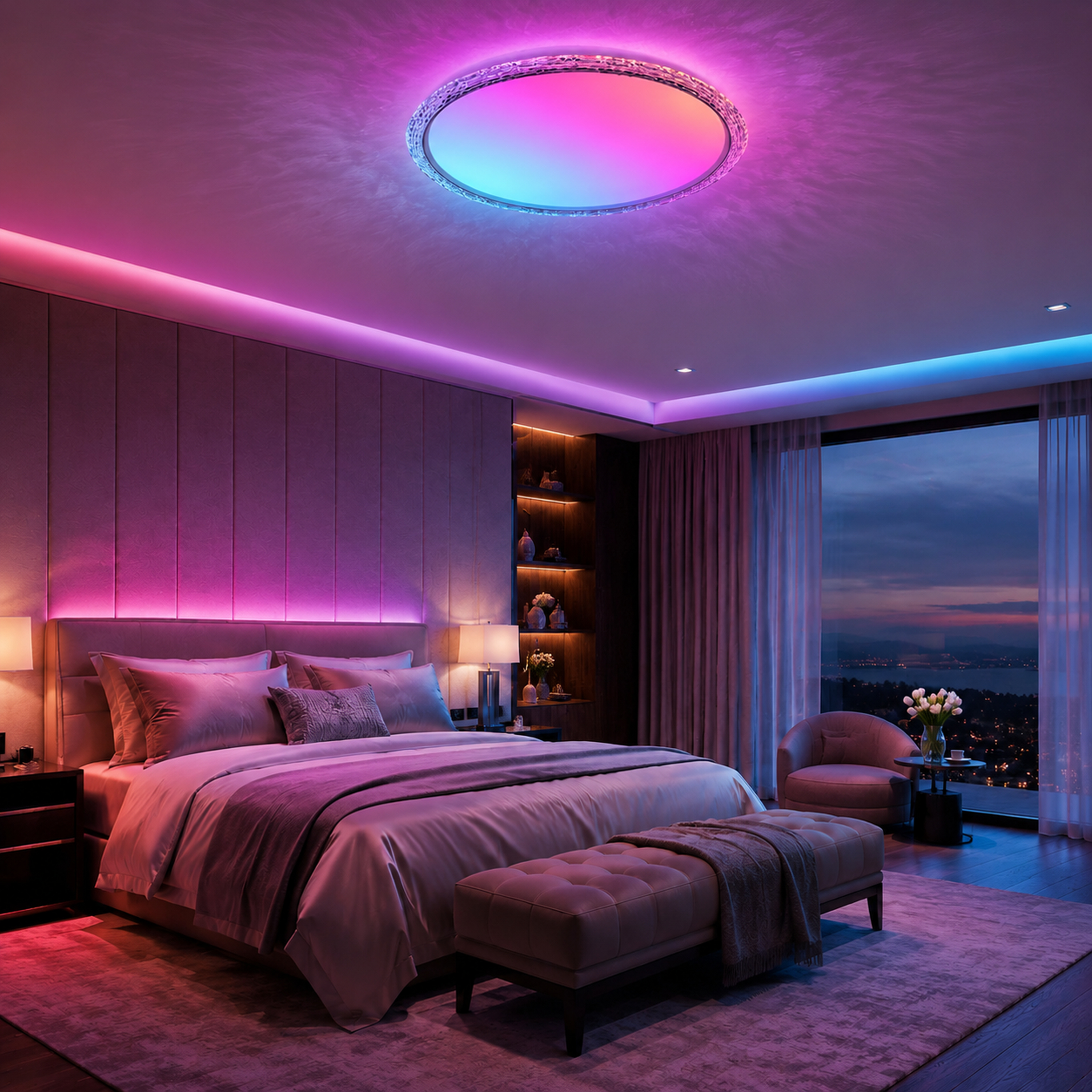 SPACE361 RGB Crystal-Edge Round Ceiling Light B - Ambient Lights - gallery image
