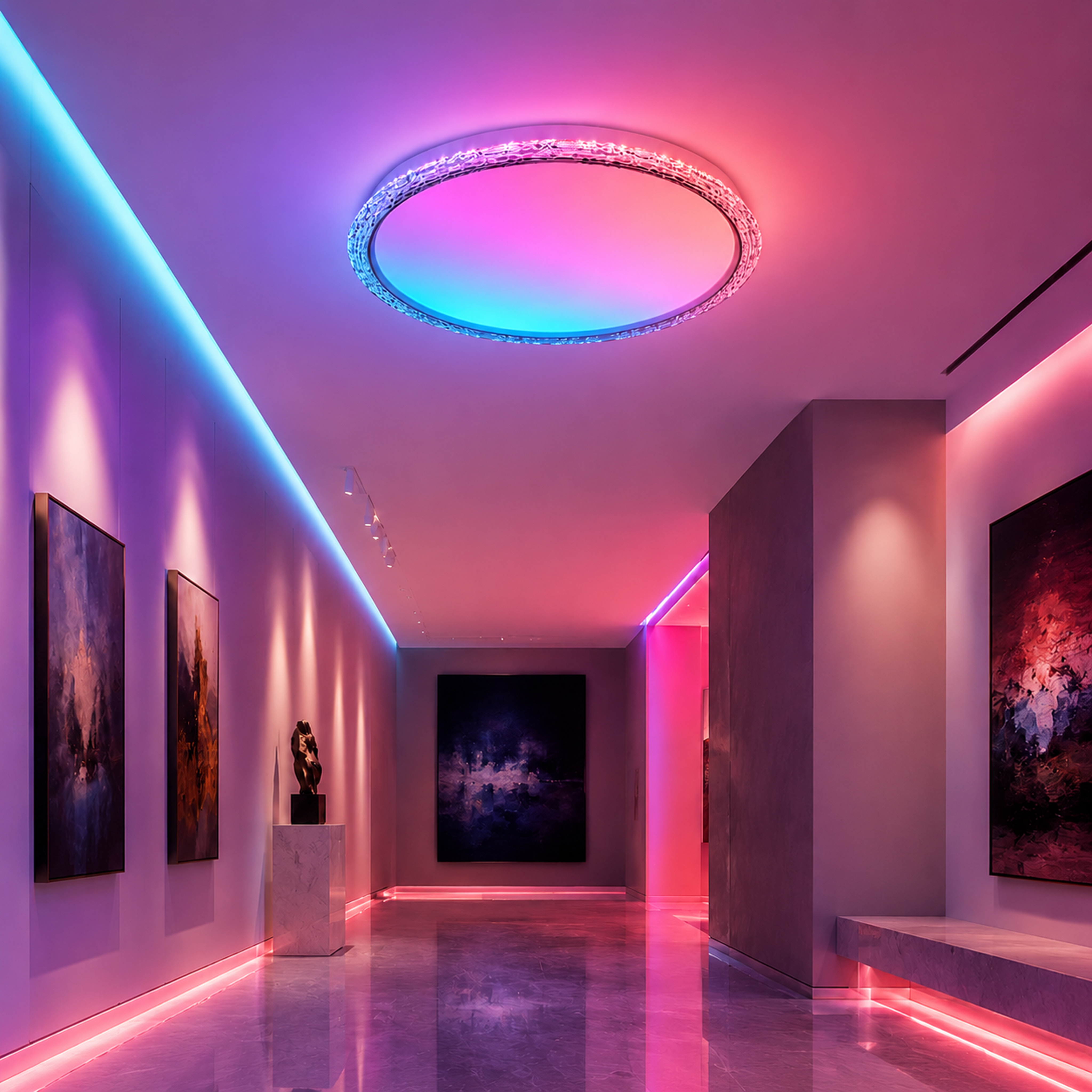 SPACE361 RGB Crystal-Edge Round Ceiling Light B - Ambient Lights - gallery image