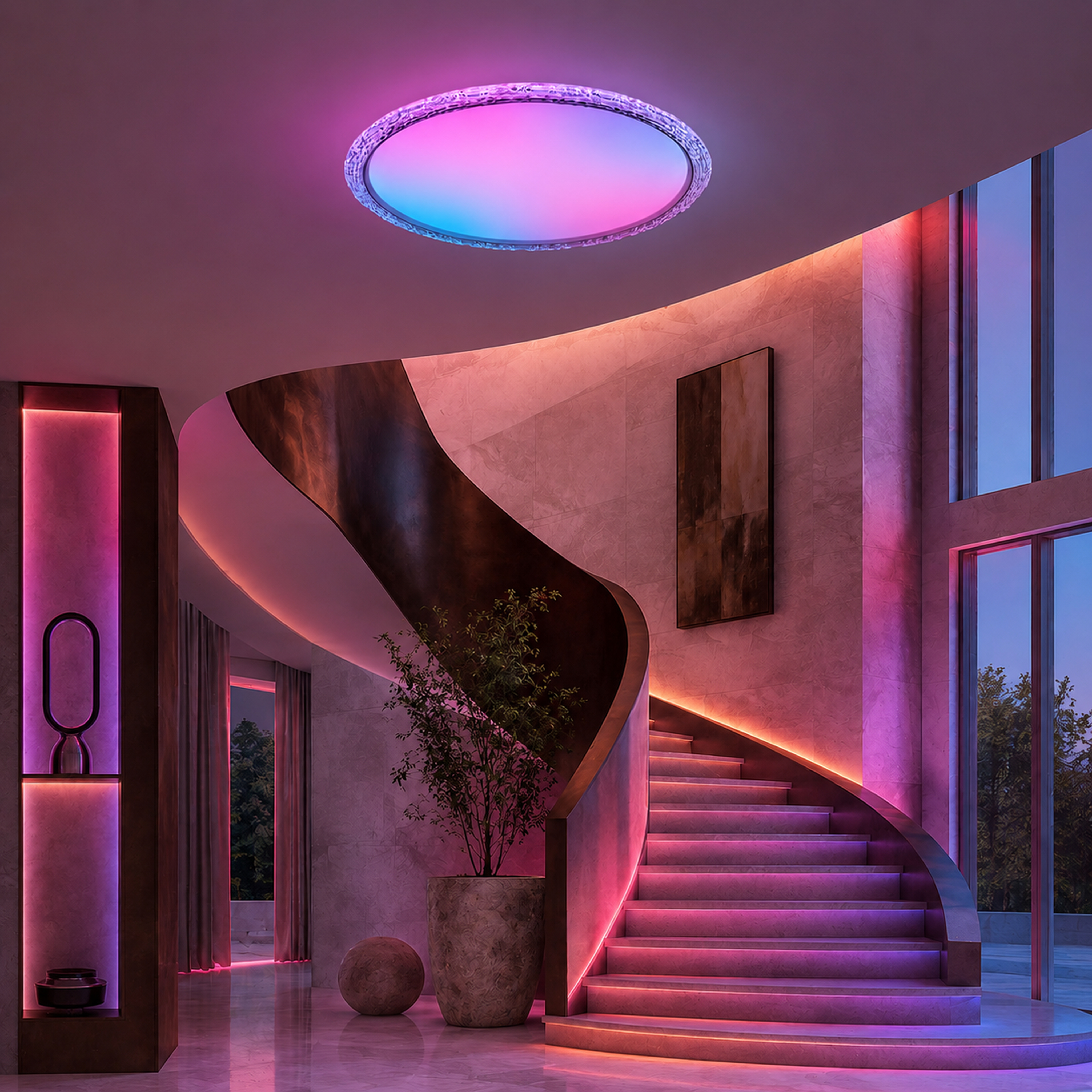 SPACE361 RGB Crystal-Edge Round Ceiling Light B - Ambient Lights - gallery image