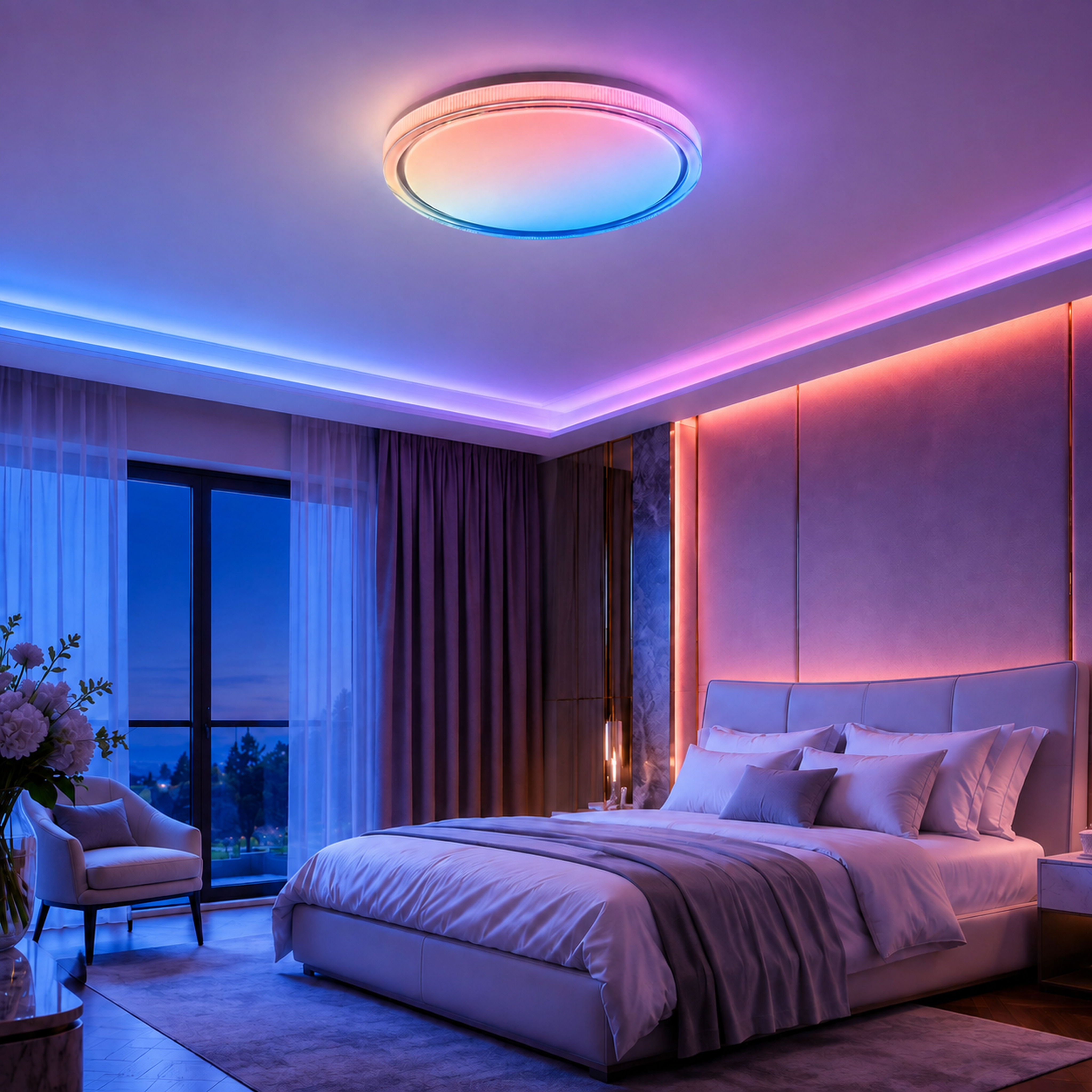 SPACE361 RGB Crystal-Edge Round Ceiling Light C - Ambient Lights - gallery image