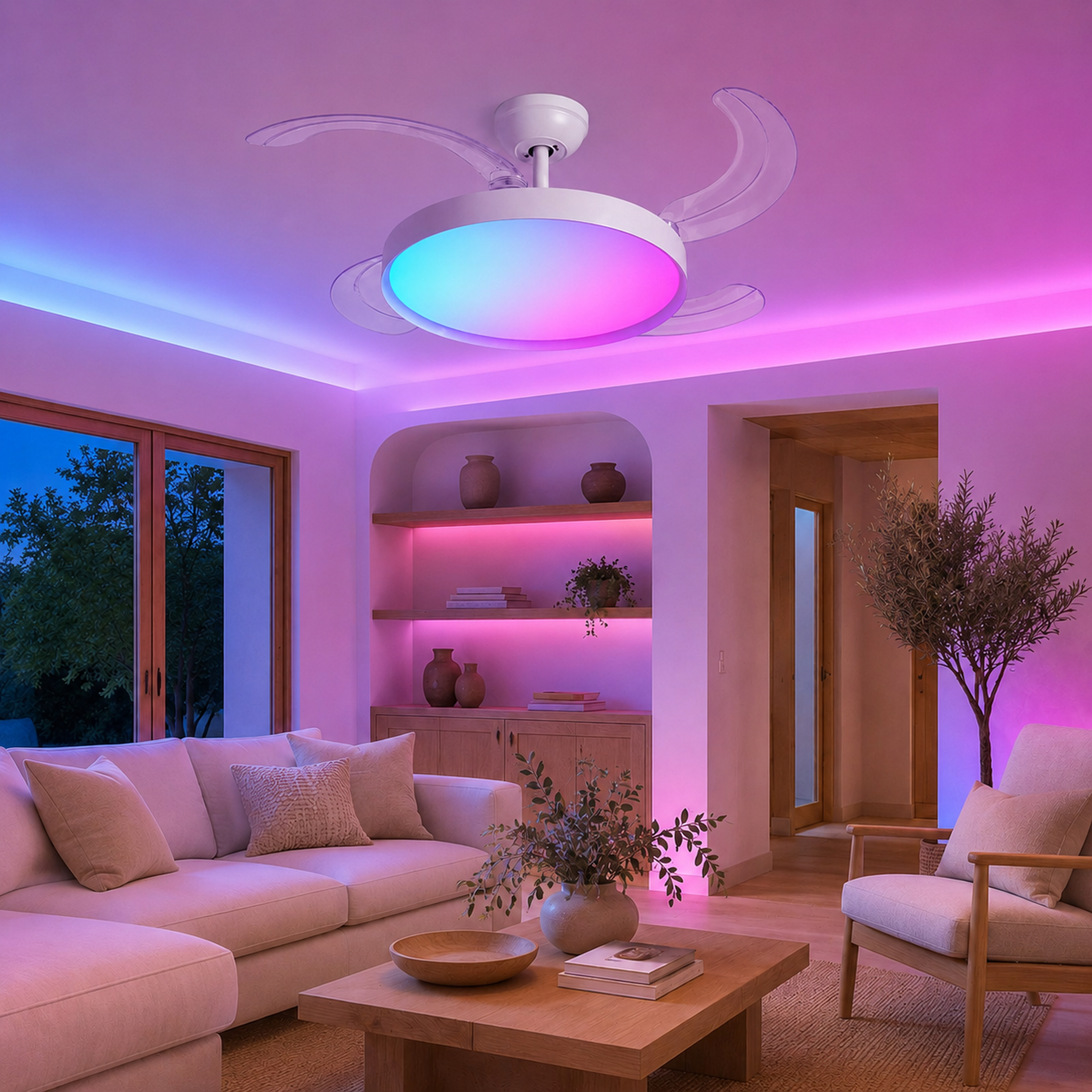 SPACE361 RGB Retractable Ceiling Fan Light - Ambient Lights - gallery image