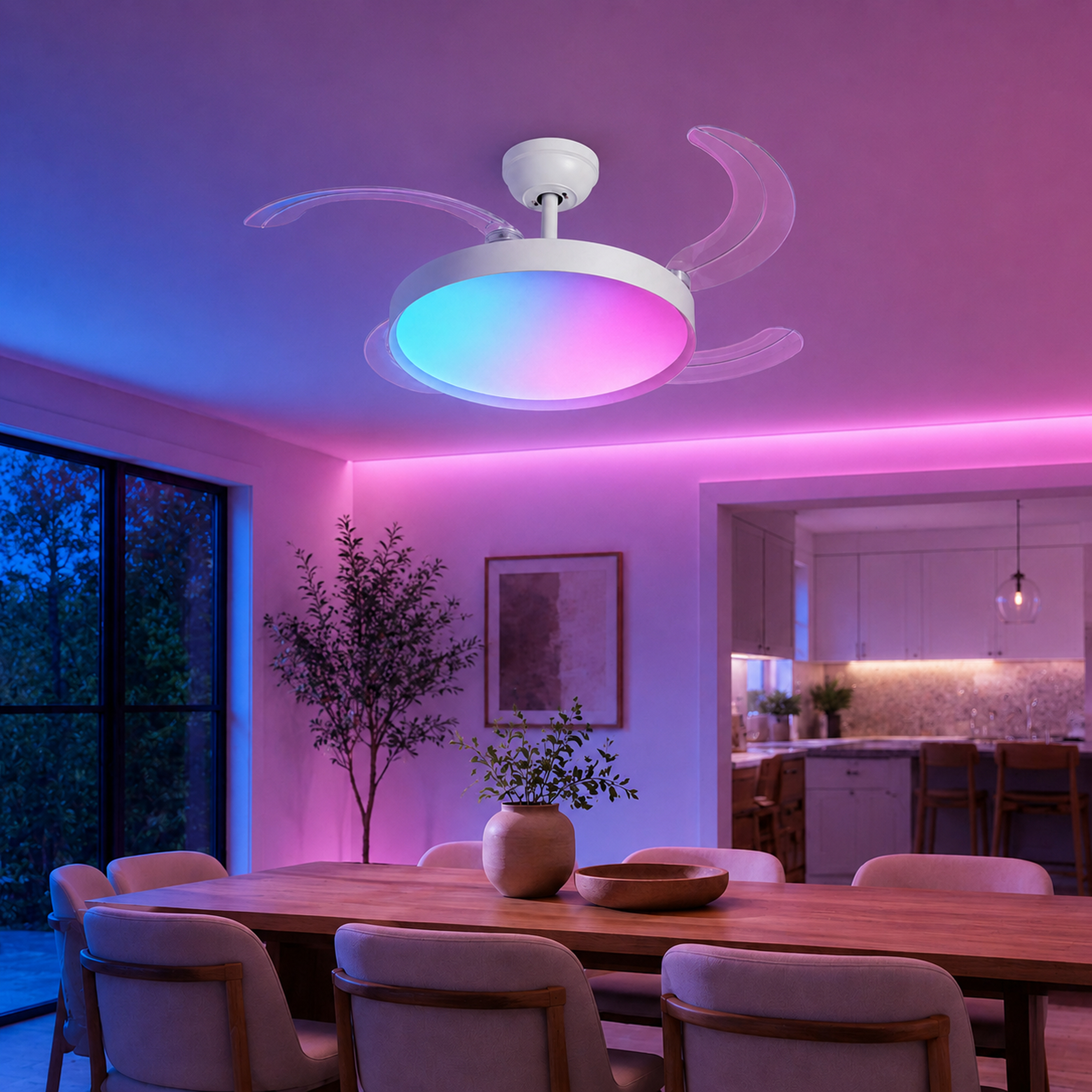 SPACE361 RGB Retractable Ceiling Fan Light - Ambient Lights - gallery image