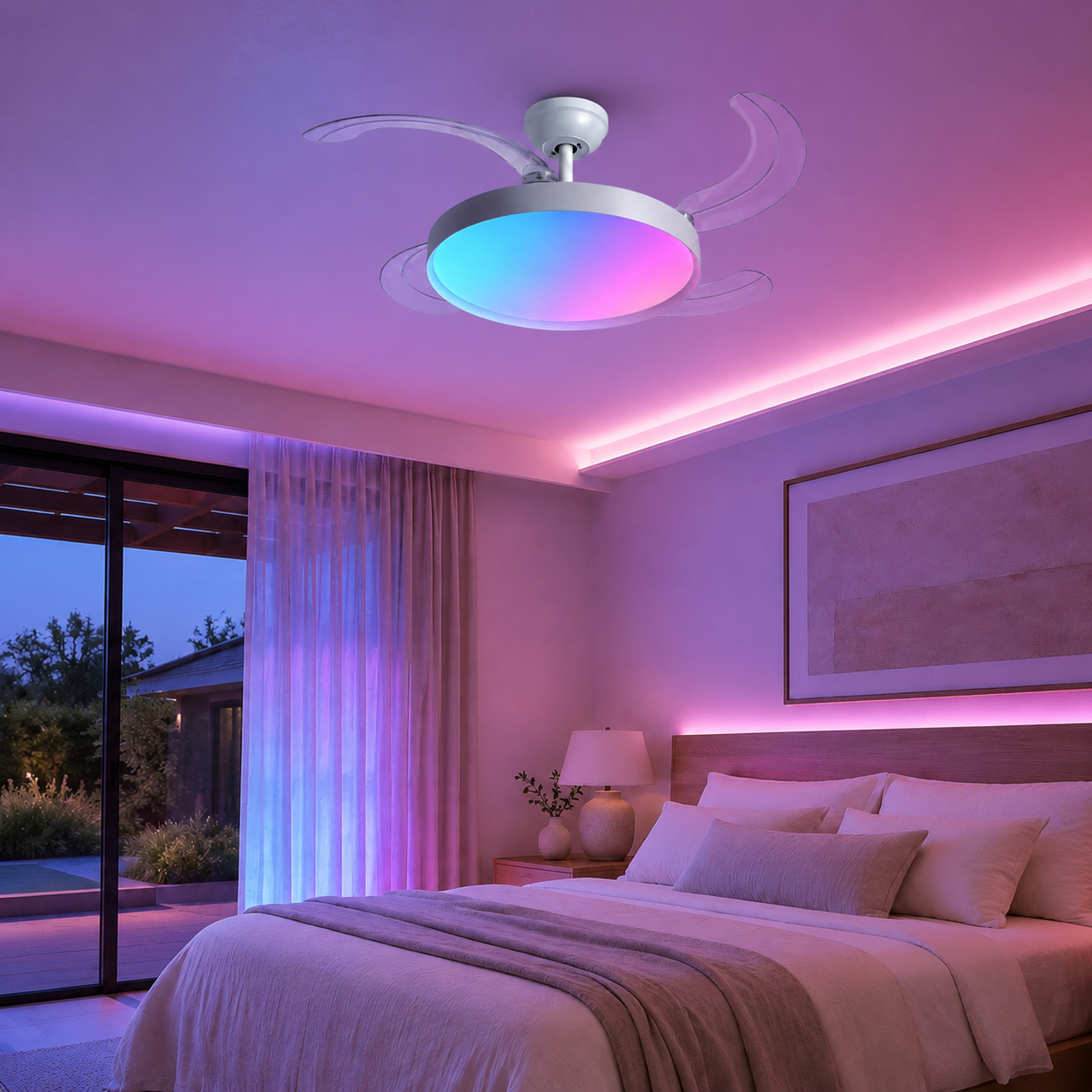 SPACE361 RGB Retractable Ceiling Fan Light - Ambient Lights - gallery image