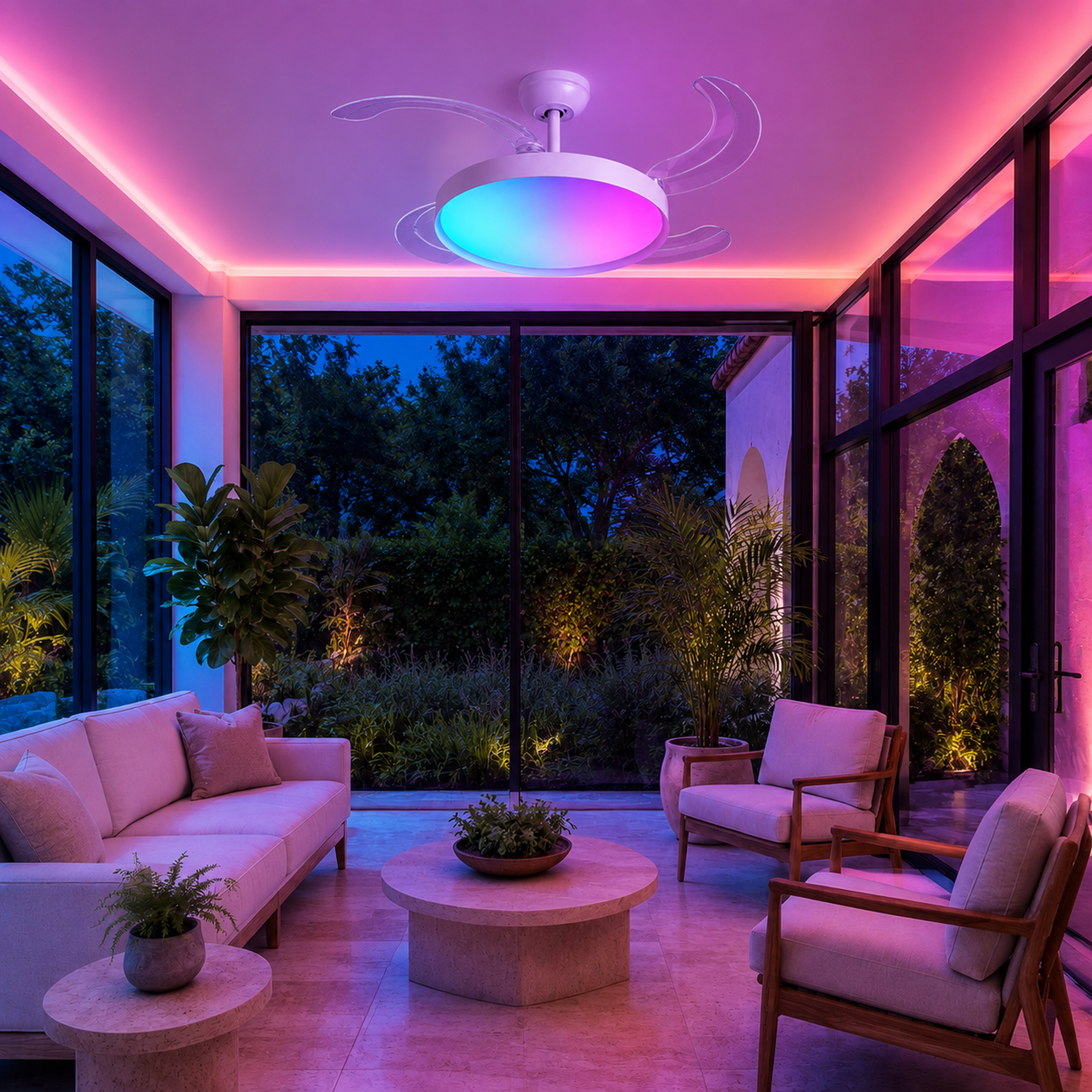 SPACE361 RGB Retractable Ceiling Fan Light - Ambient Lights - gallery image