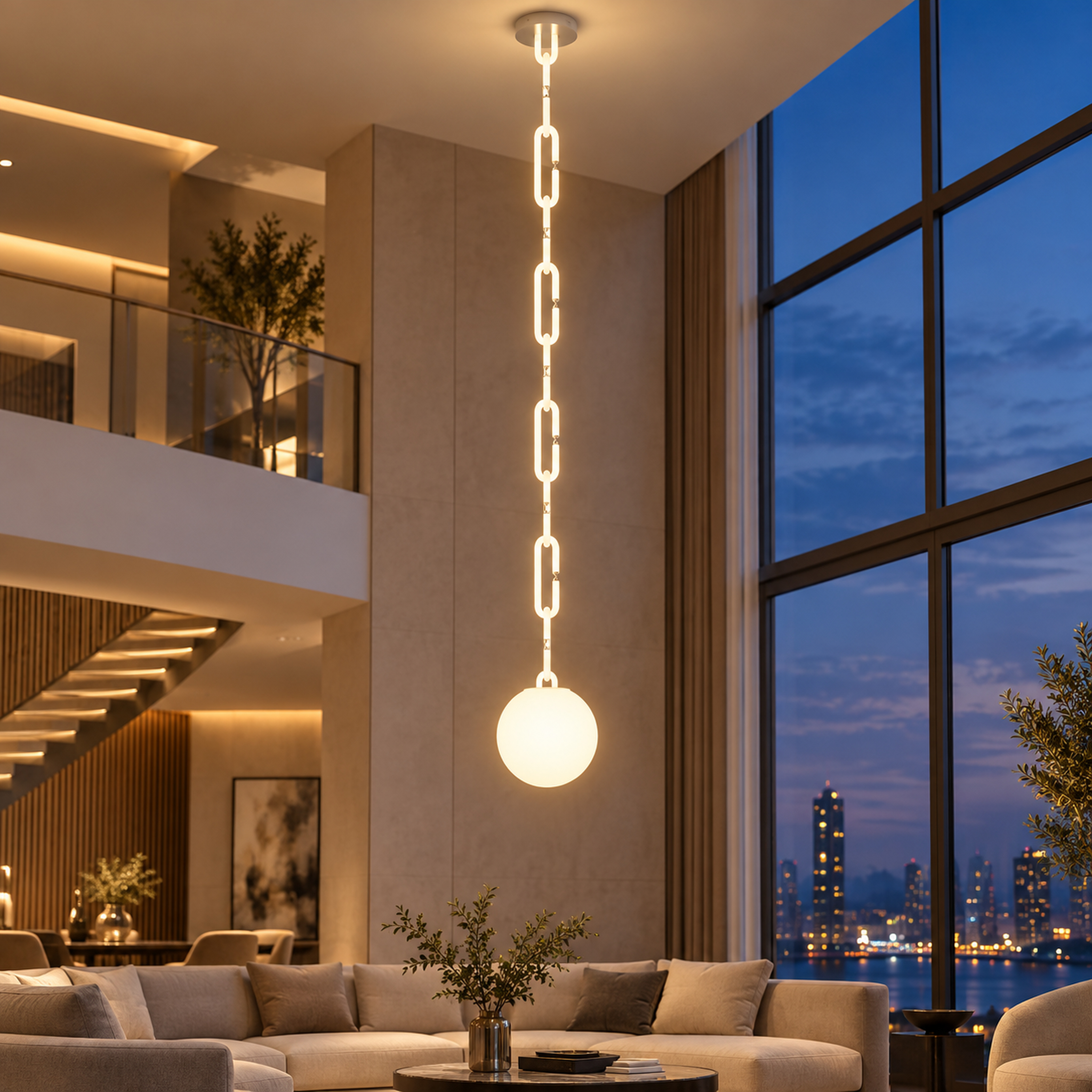 SPACE361 KAITAI Five-Ring Sphere Pendant Light KT-0258-5 - Modern Lamps - gallery image