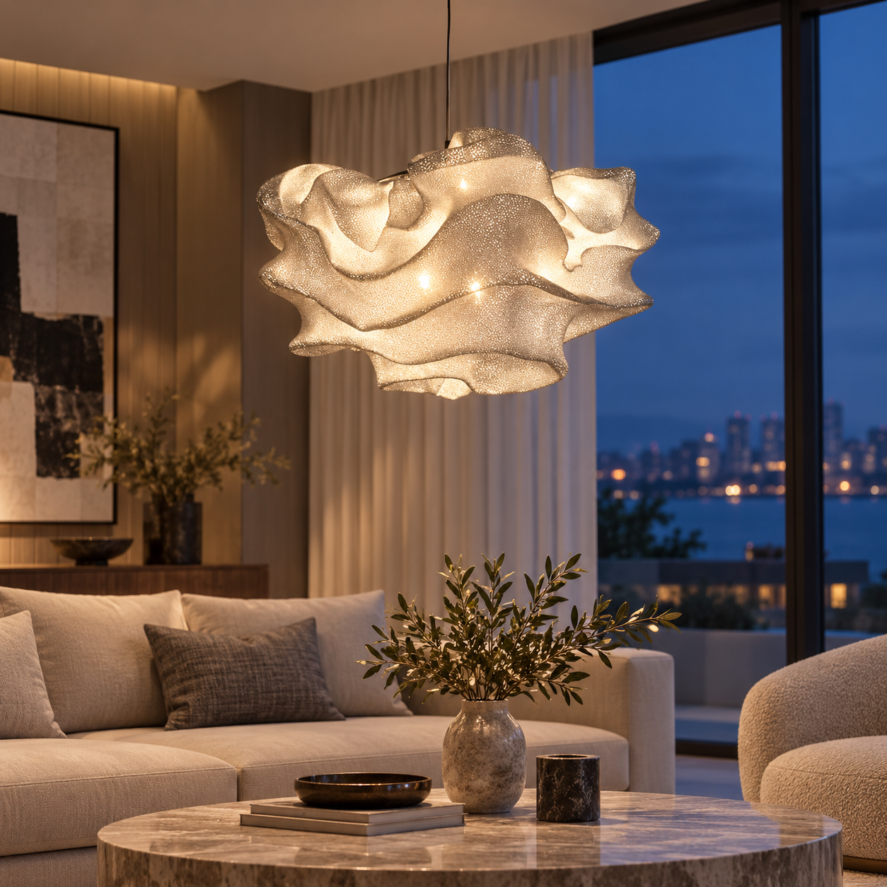 SPACE361 KAITAI Sculptural Wave Pendant Light KT-8830 - Modern Lamps - gallery image