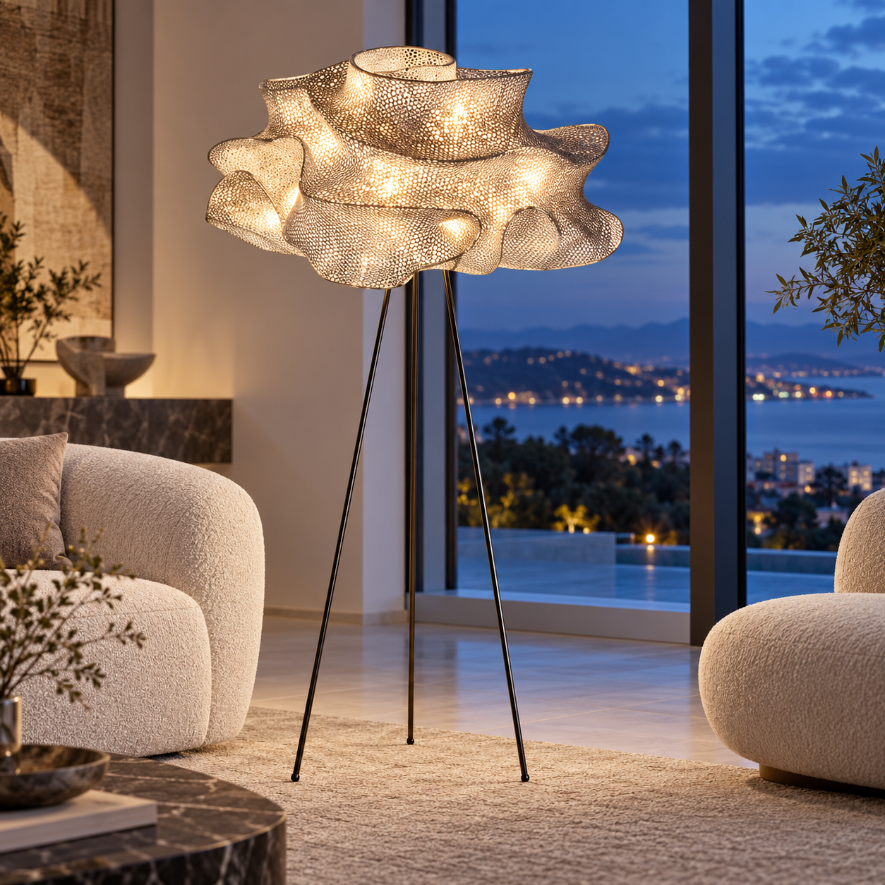 SPACE361 KAITAI Sculptural Wave Floor Lamp KT-8832 - Modern Lamps - gallery image