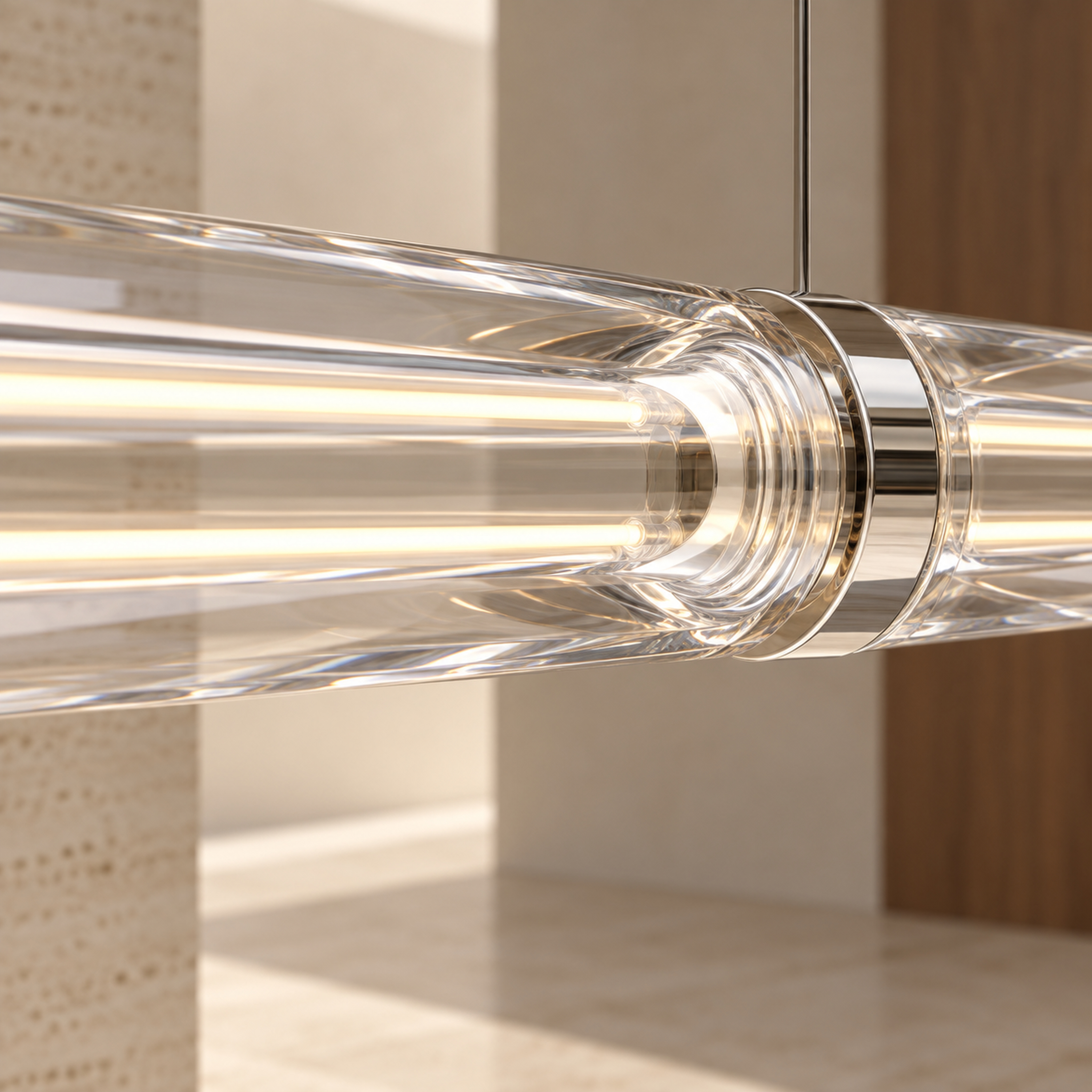 SPACE361 Amara A8131 Parallel Glass Linear Pendant Light - Modern Lamps - gallery image