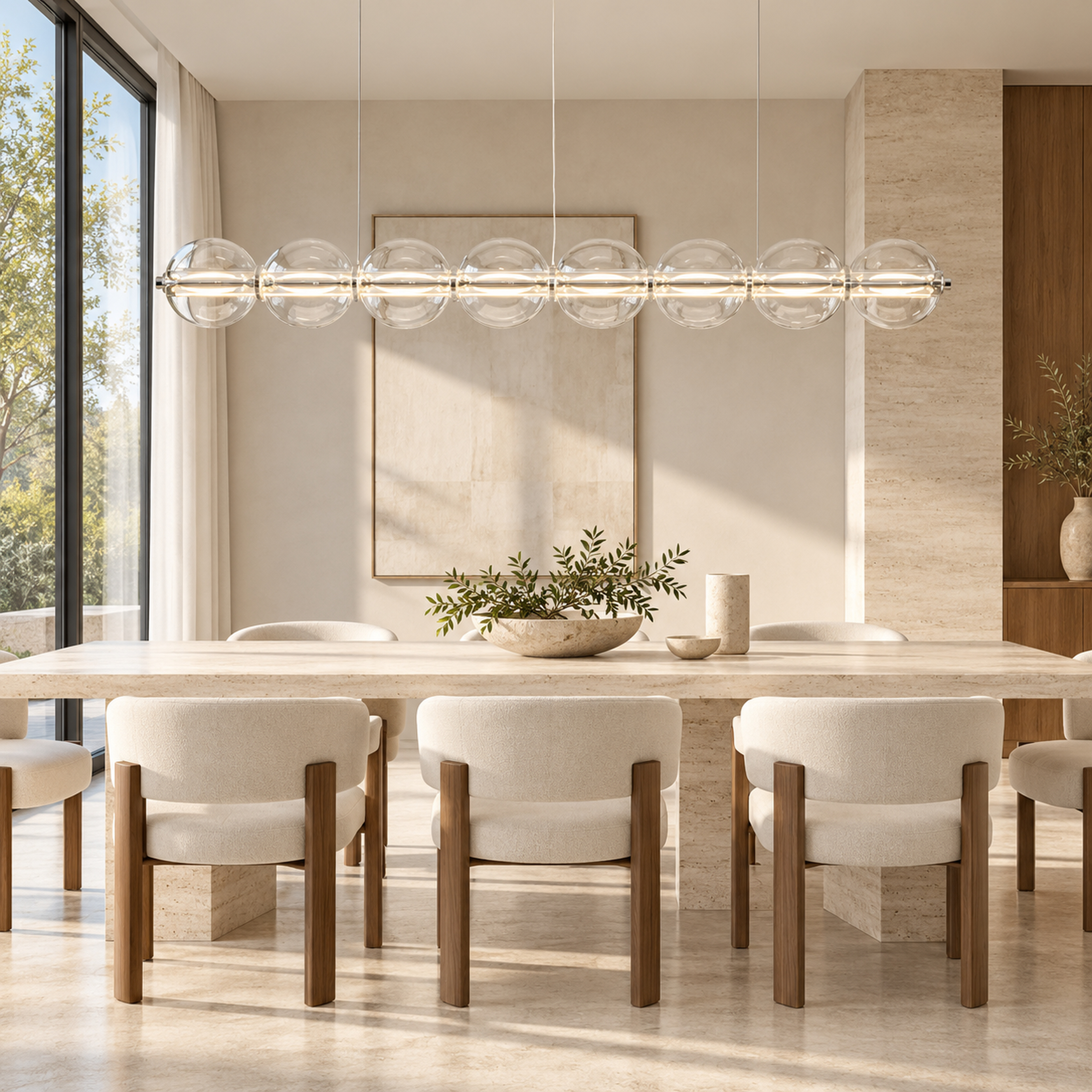 SPACE361 Amara A8132 Bubble Glass Linear Pendant Light - Modern Lamps - gallery image