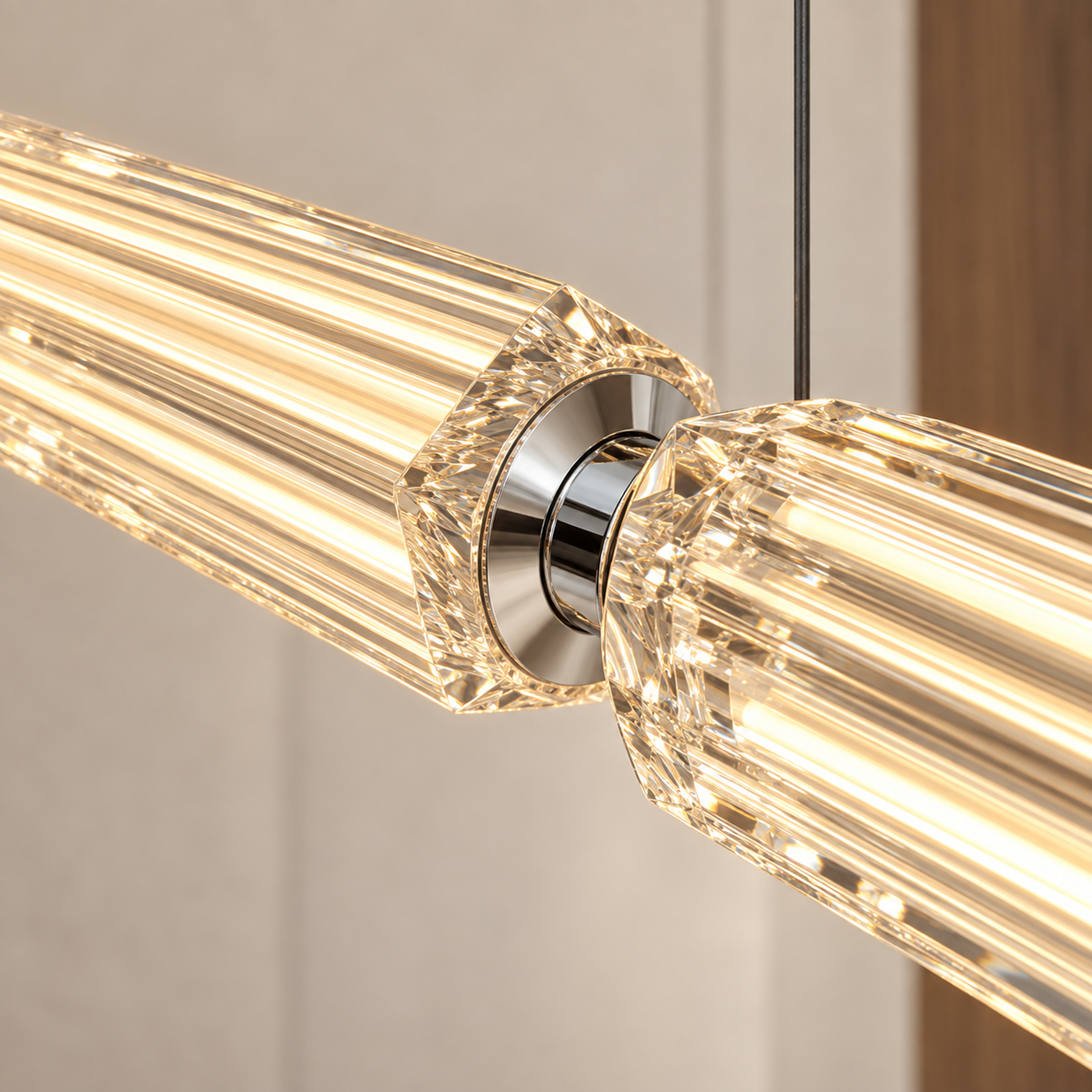 SPACE361 Amara A8136 K9 Hexagonal Crystal Linear Pendant Light - Modern Lamps - gallery image
