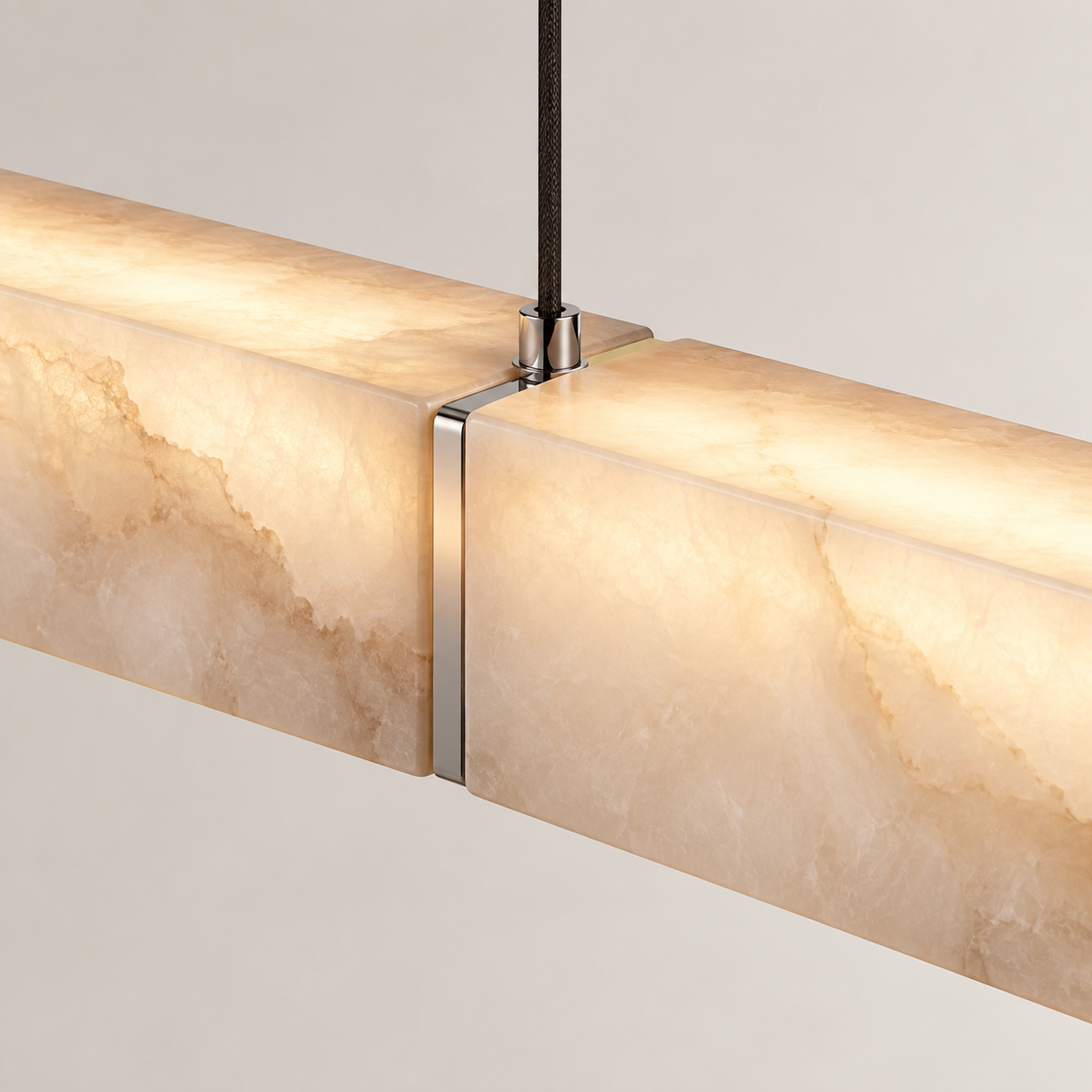 SPACE361 Amara A8137 Spanish Stone Square Linear Pendant Light - Modern Lamps - gallery image
