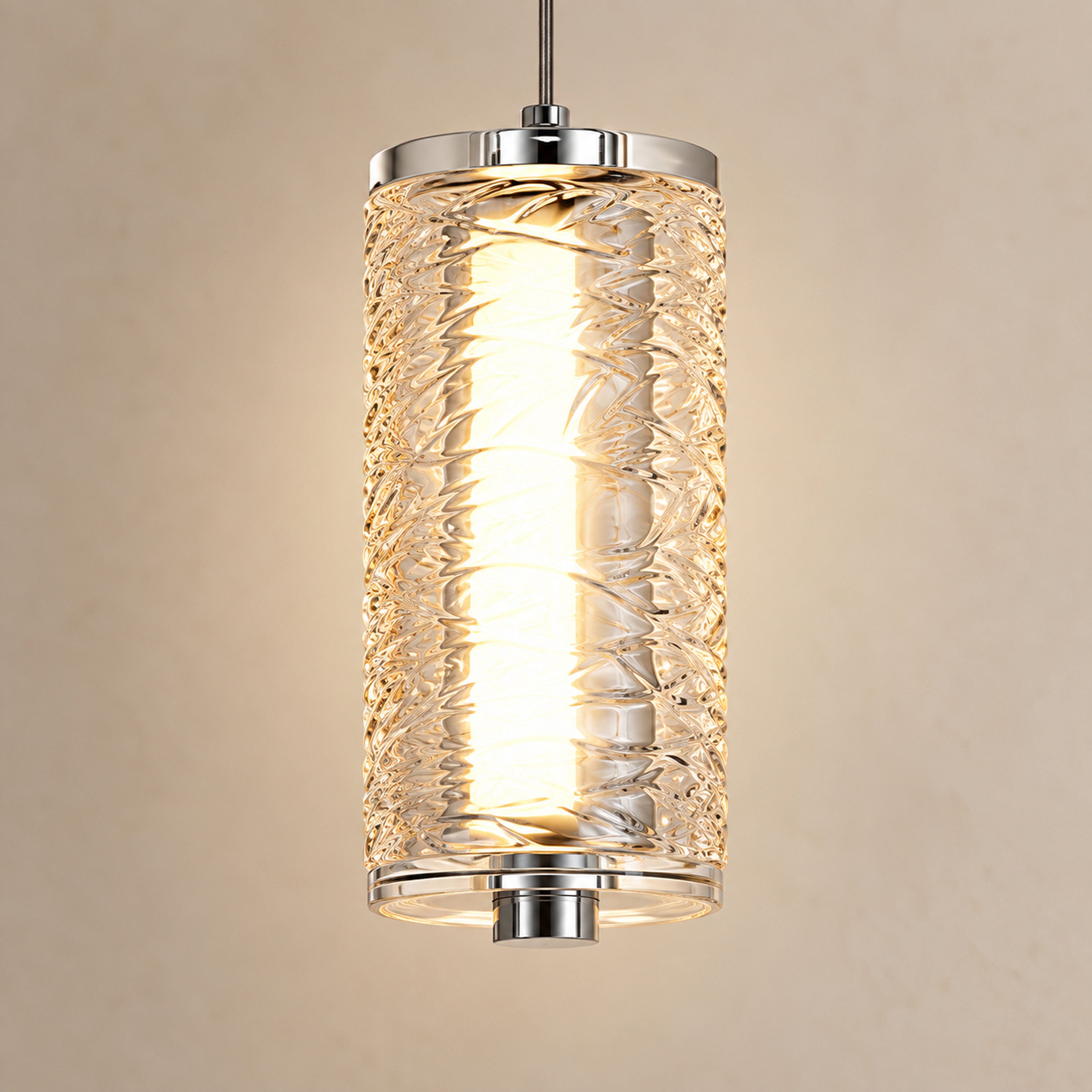 SPACE361 Amara AR-1 Single Pressed Glass Pendant Light - Modern Lamps - gallery image