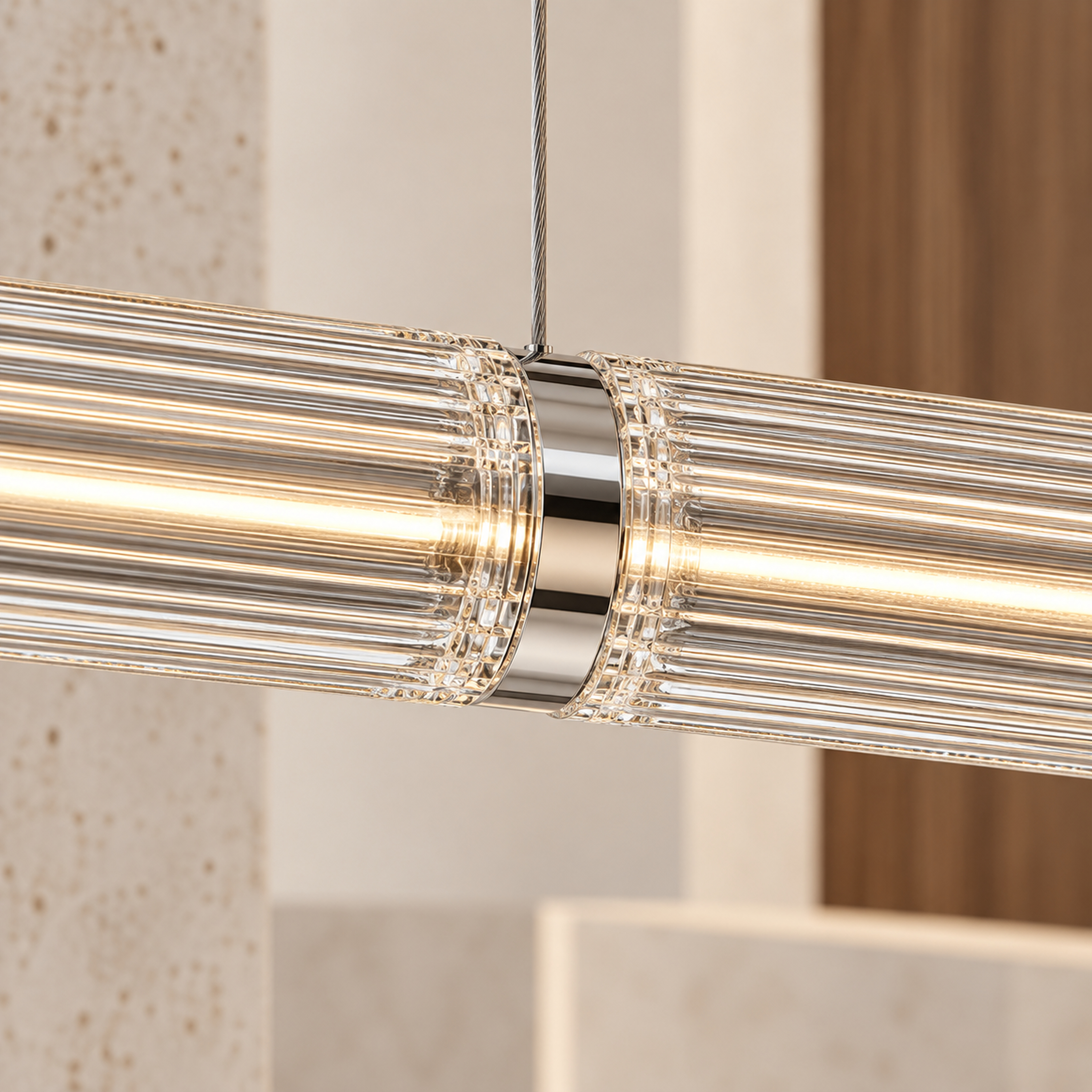 SPACE361 Amara AR Pressed Glass Linear Pendant Light - Modern Lamps - gallery image