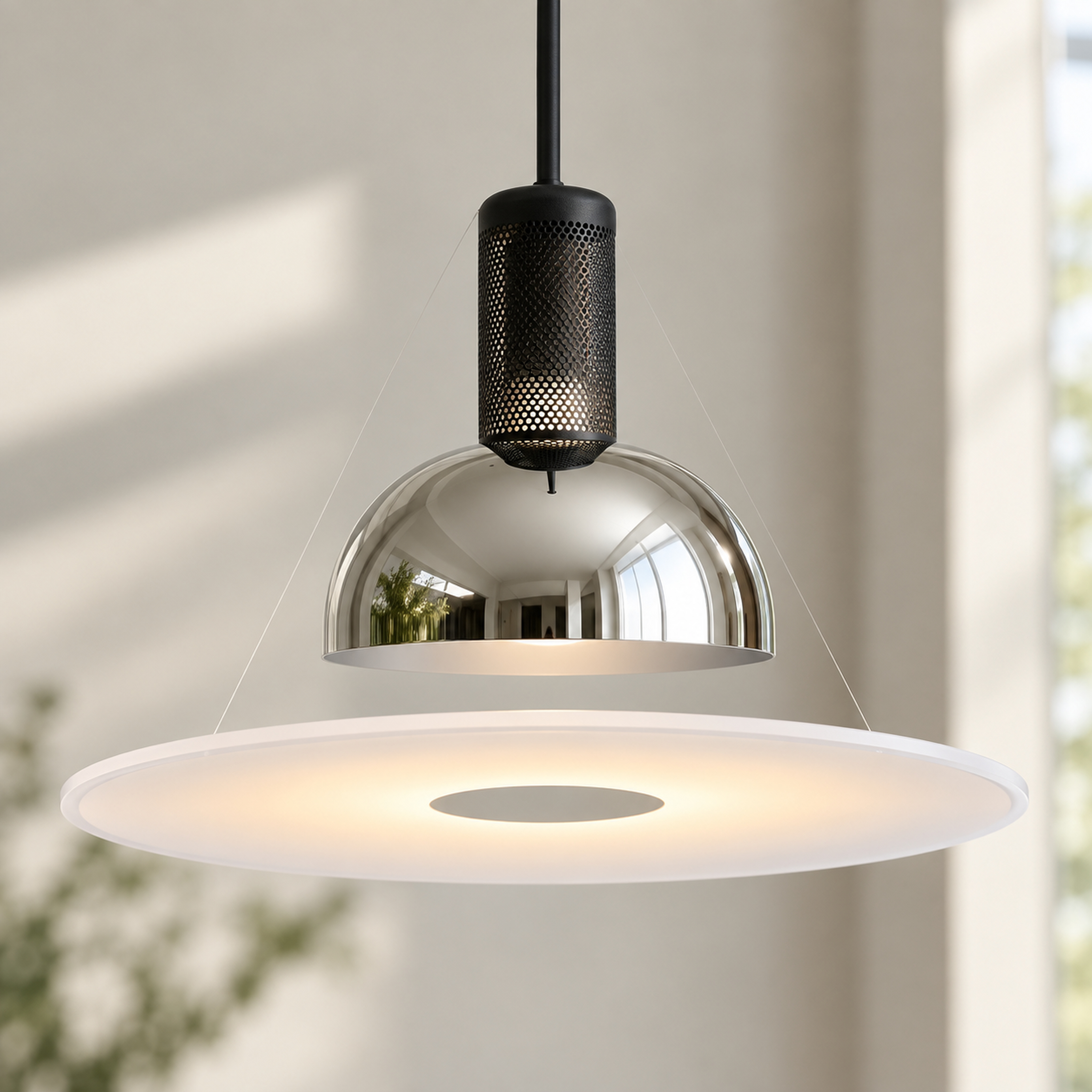 SPACE361 Amara UFO Ceiling Light - Nickel - Modern Lamps - gallery image