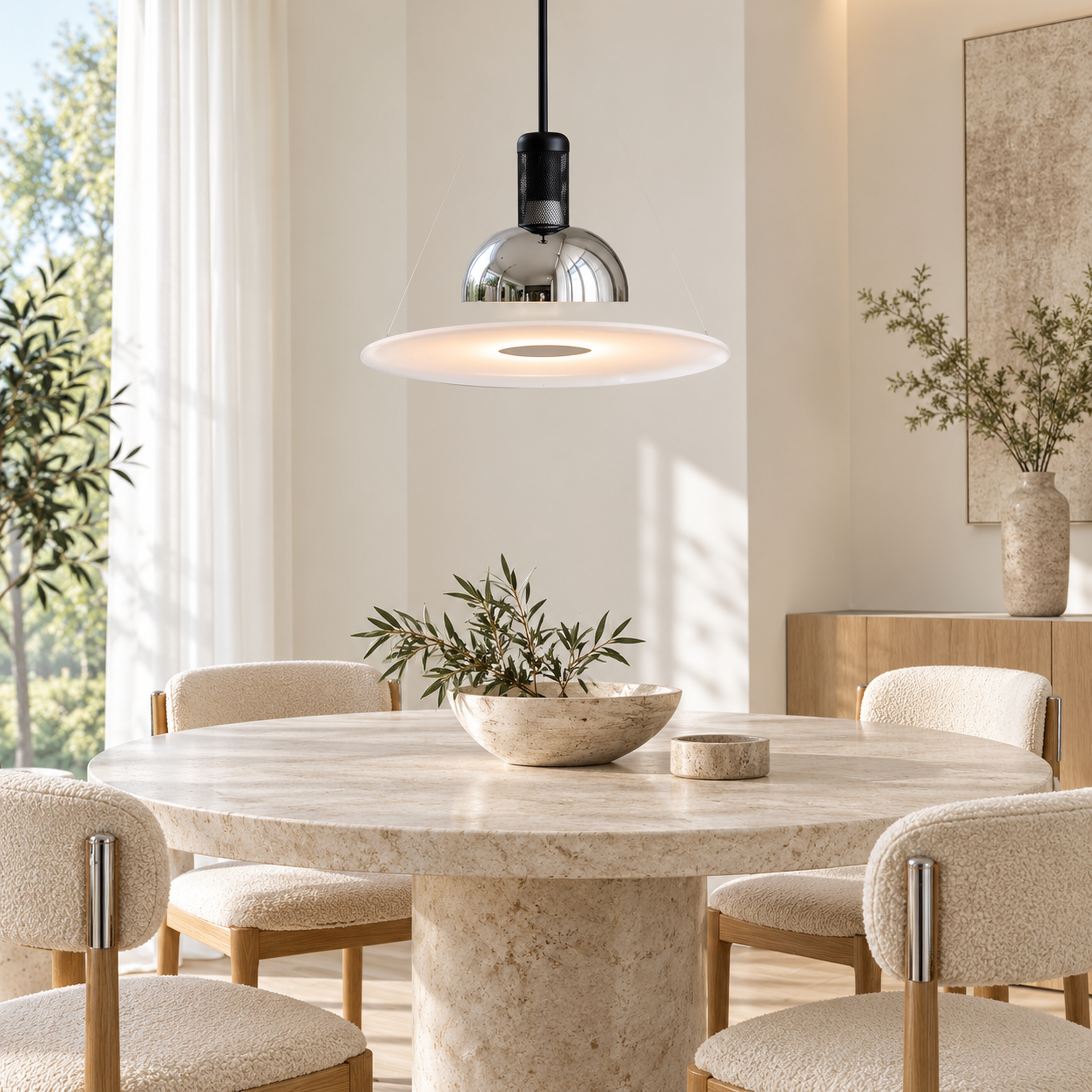 SPACE361 Amara UFO Ceiling Light - Nickel - Modern Lamps - gallery image