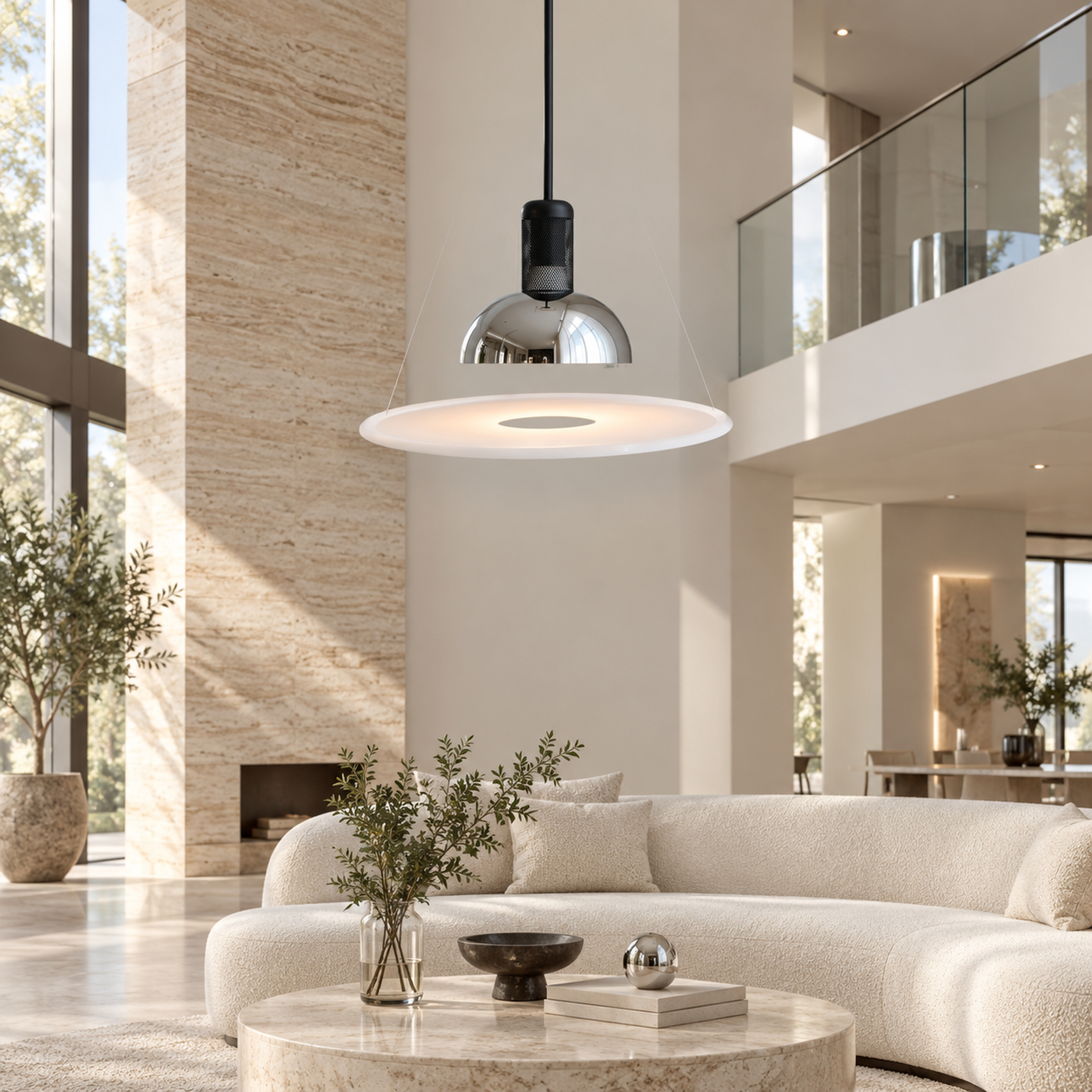 SPACE361 Amara UFO Ceiling Light - Nickel - Modern Lamps - gallery image