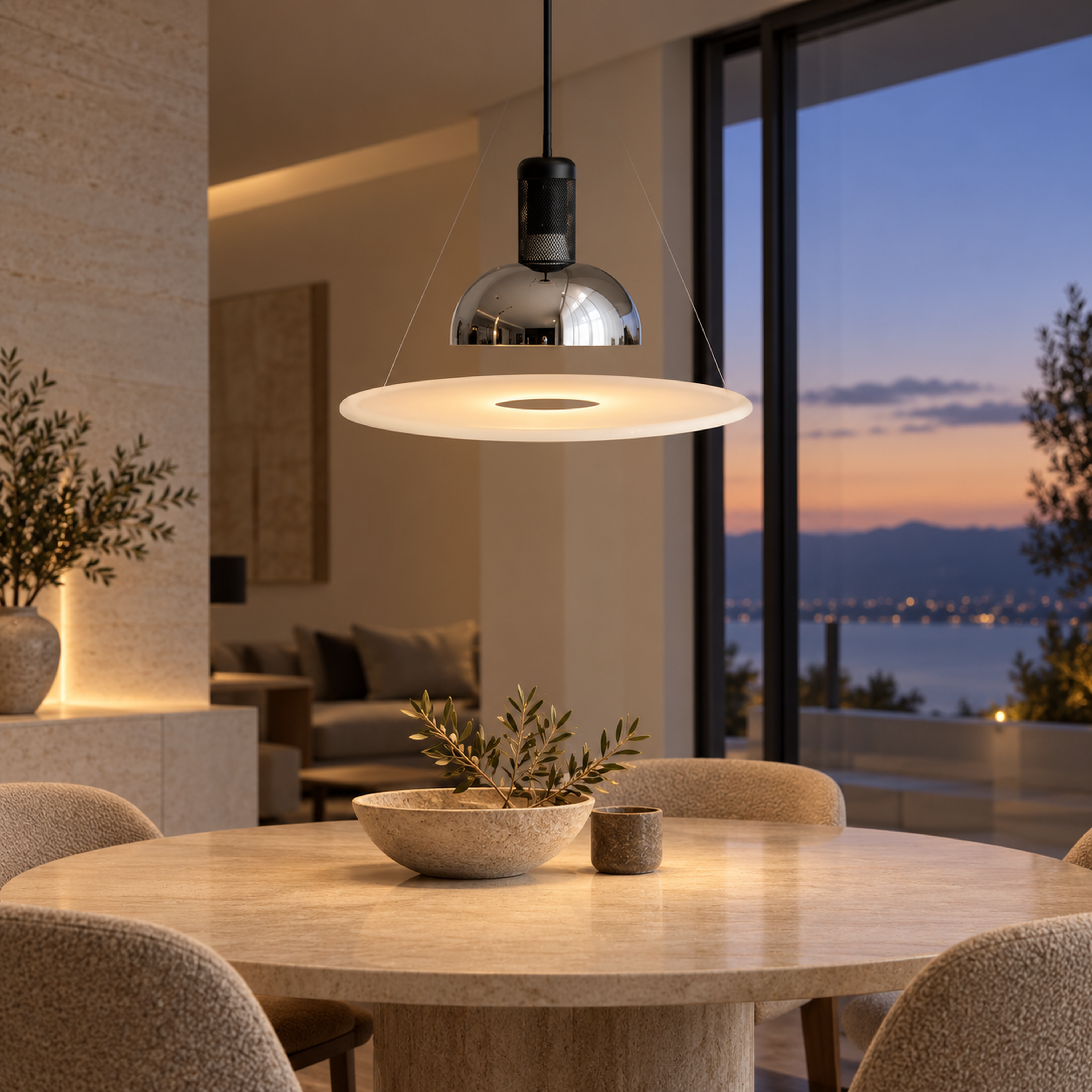 SPACE361 Amara UFO Ceiling Light - Nickel - Modern Lamps - gallery image
