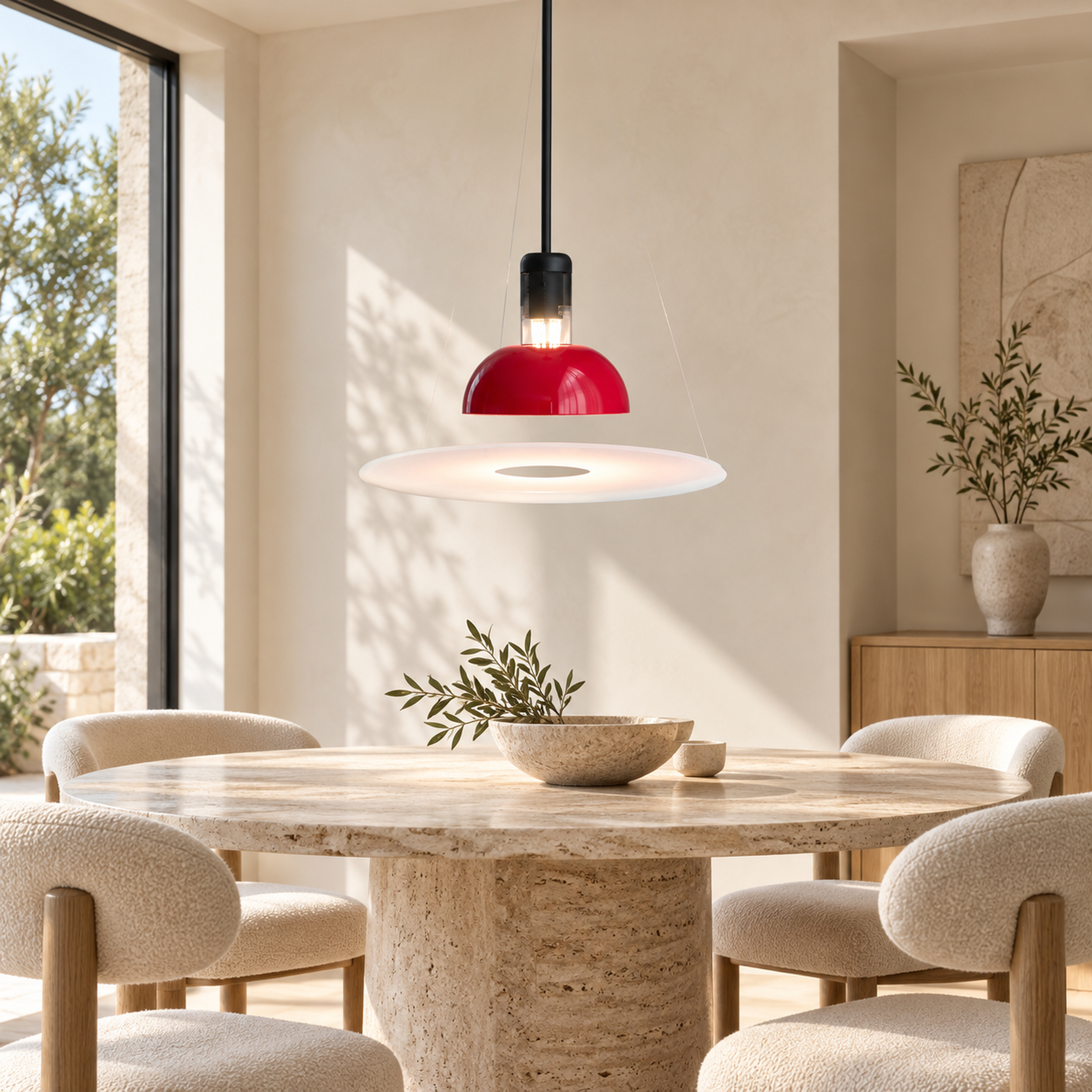 SPACE361 Amara UFO Ceiling Light - Limited Edition Red - Modern Lamps - gallery image