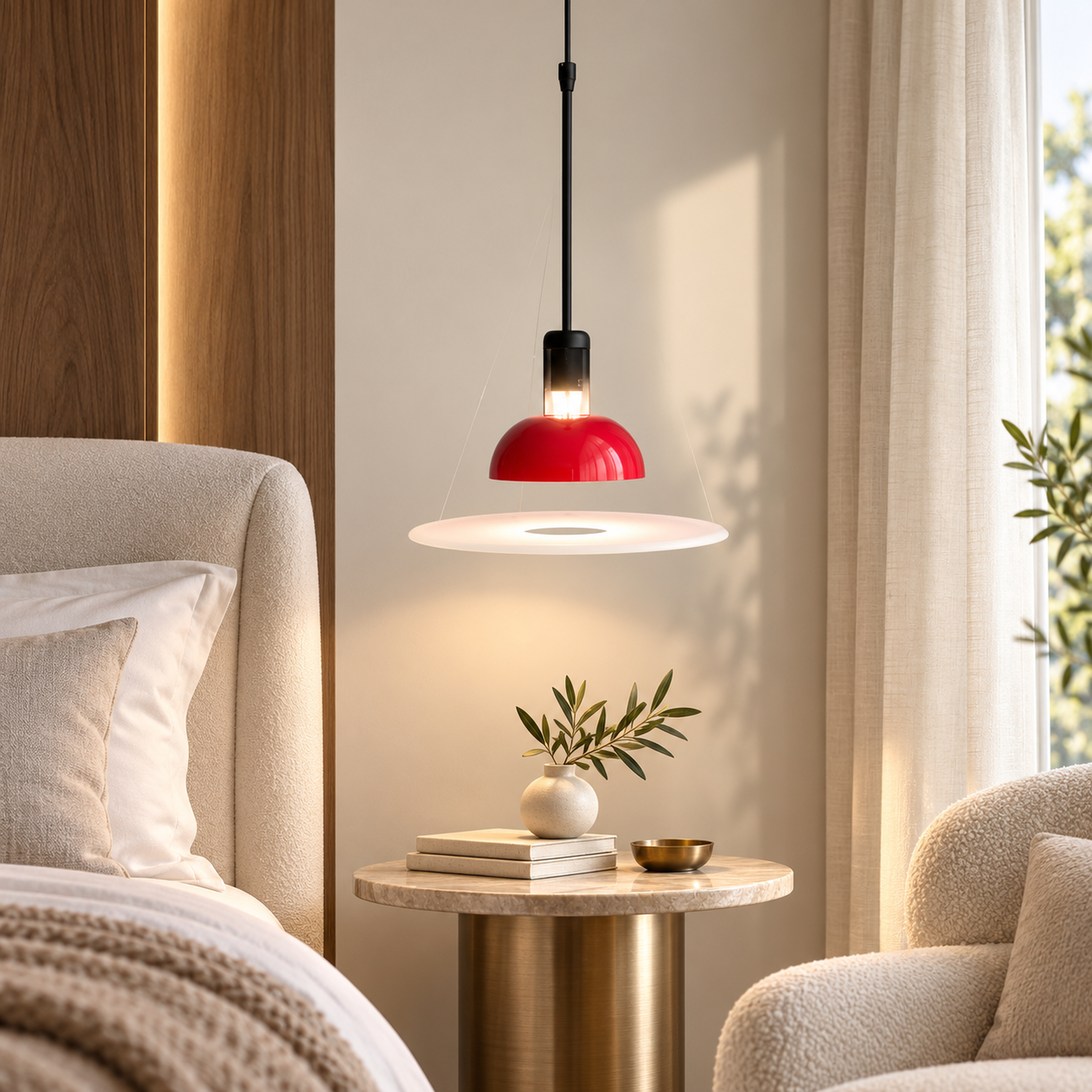 SPACE361 Amara UFO Ceiling Light - Limited Edition Red - Modern Lamps - gallery image