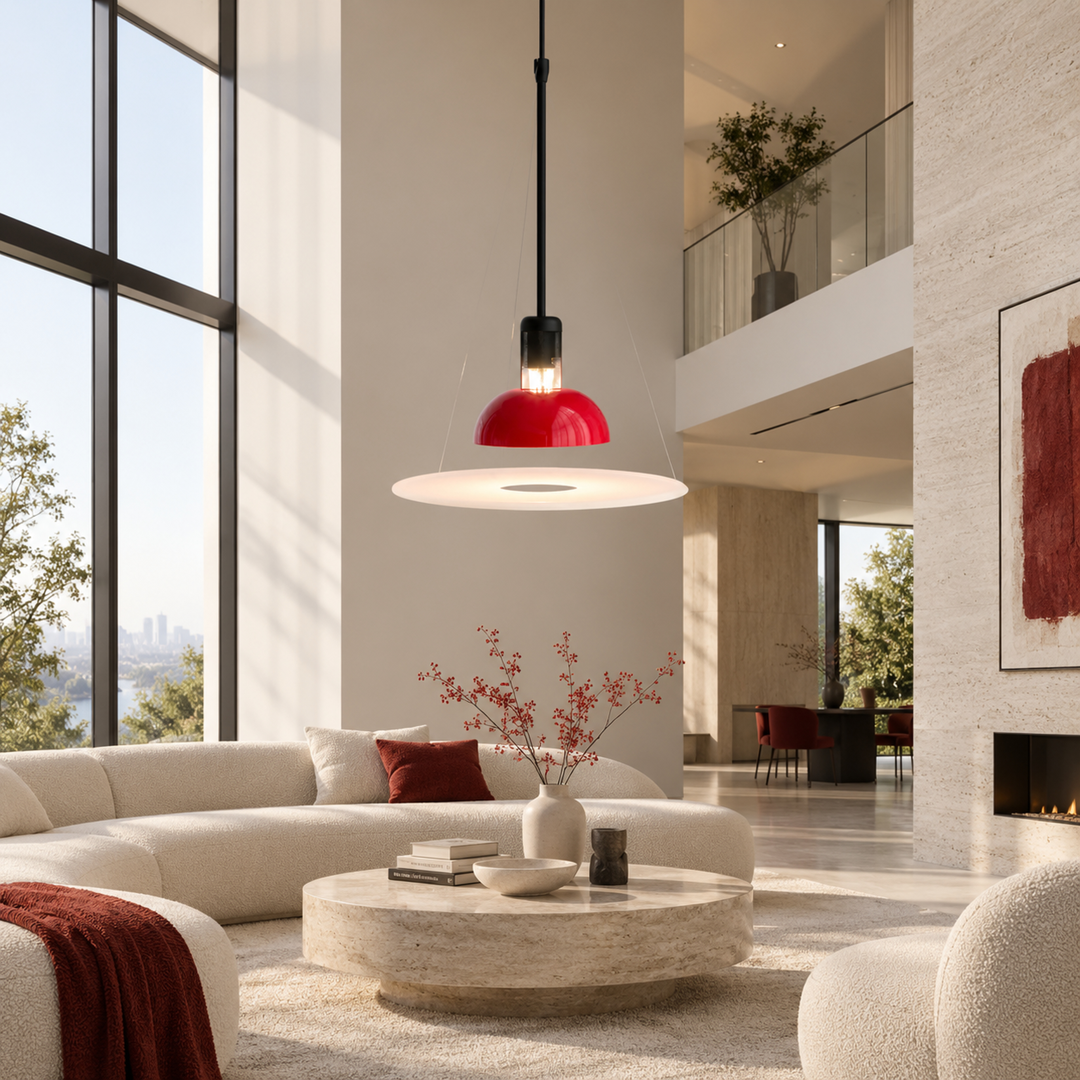 SPACE361 Amara UFO Ceiling Light - Limited Edition Red - Modern Lamps - gallery image