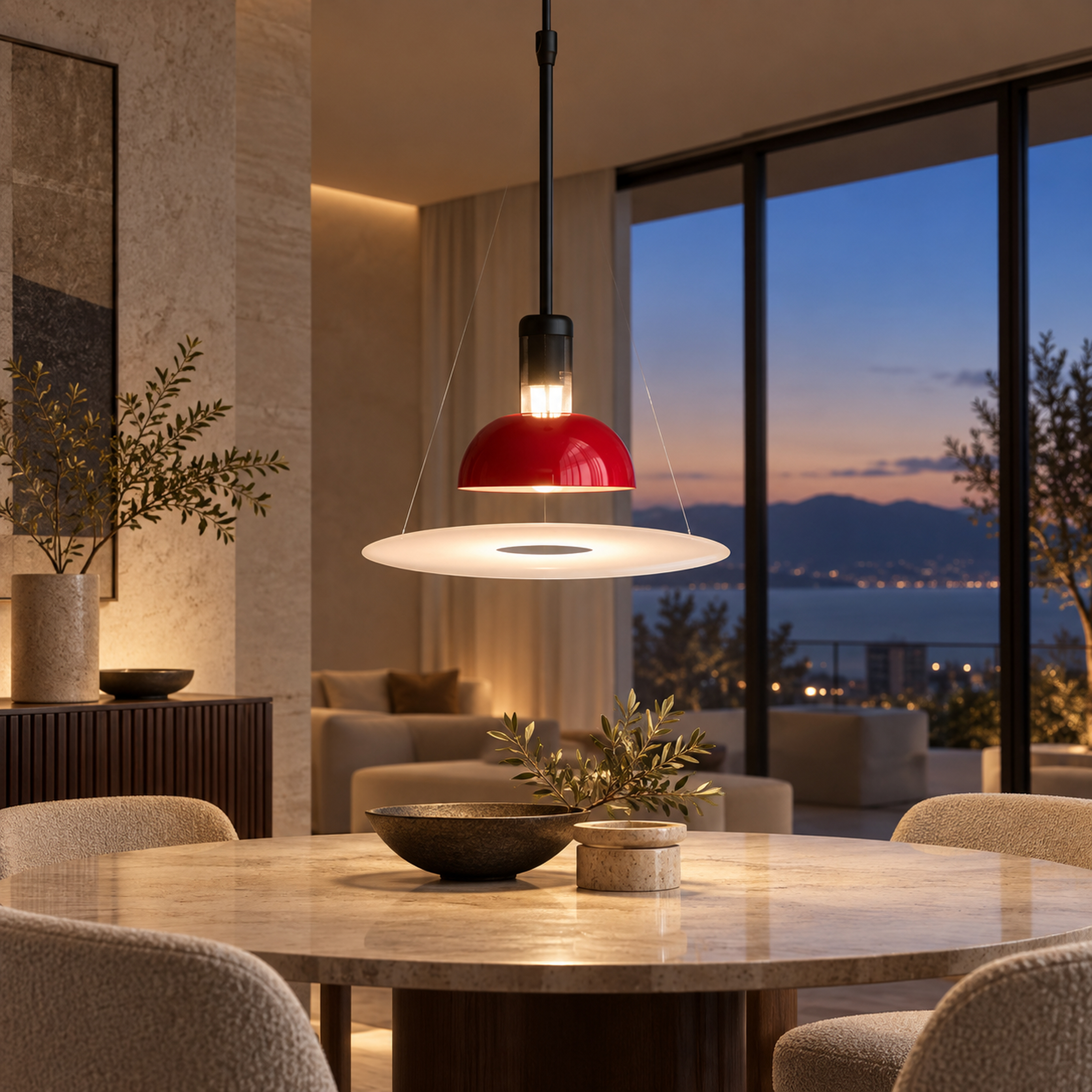SPACE361 Amara UFO Ceiling Light - Limited Edition Red - Modern Lamps - gallery image