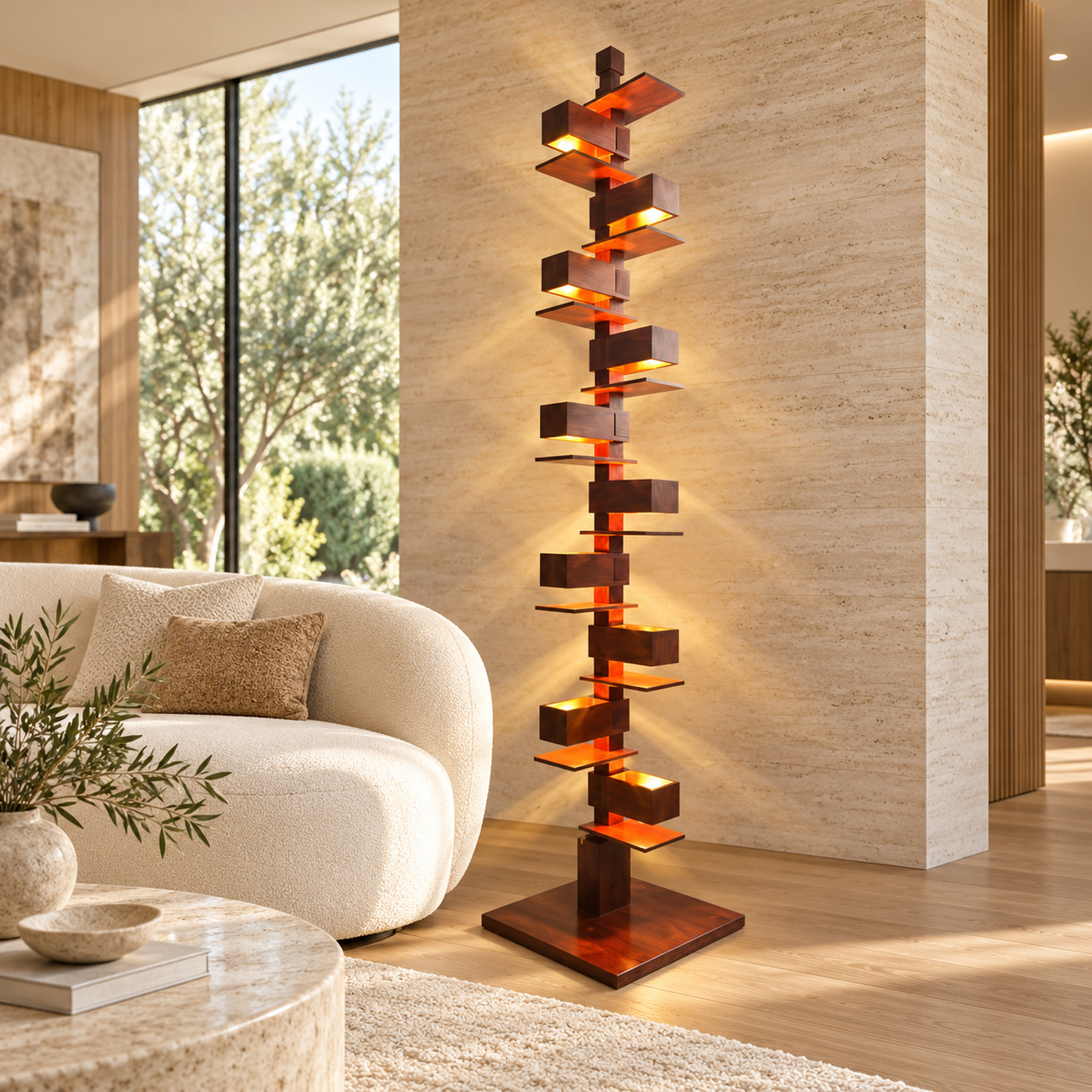 SPACE361 Amara Walnut Floor Lamp - Modern Lamps - gallery image