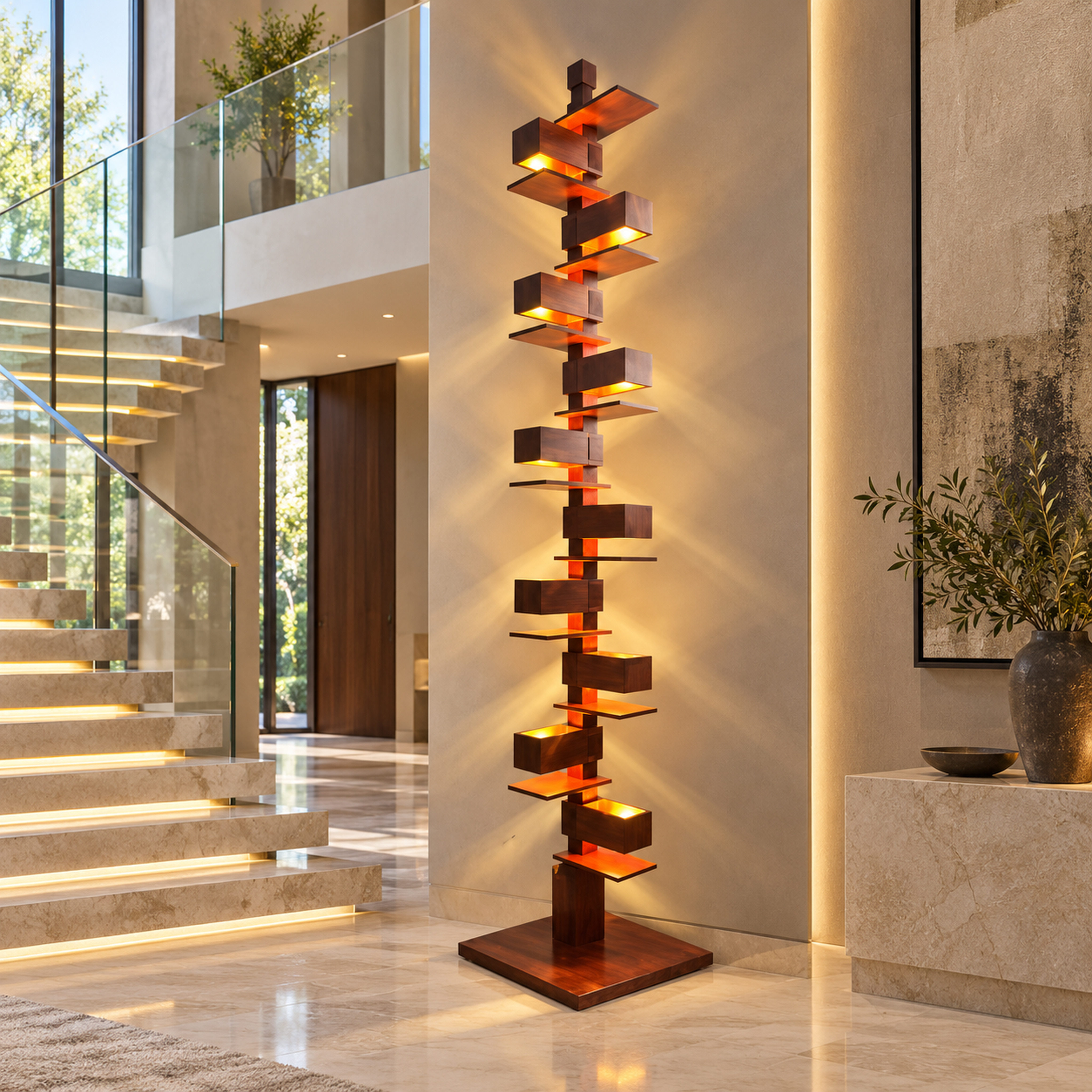 SPACE361 Amara Walnut Floor Lamp - Modern Lamps - gallery image