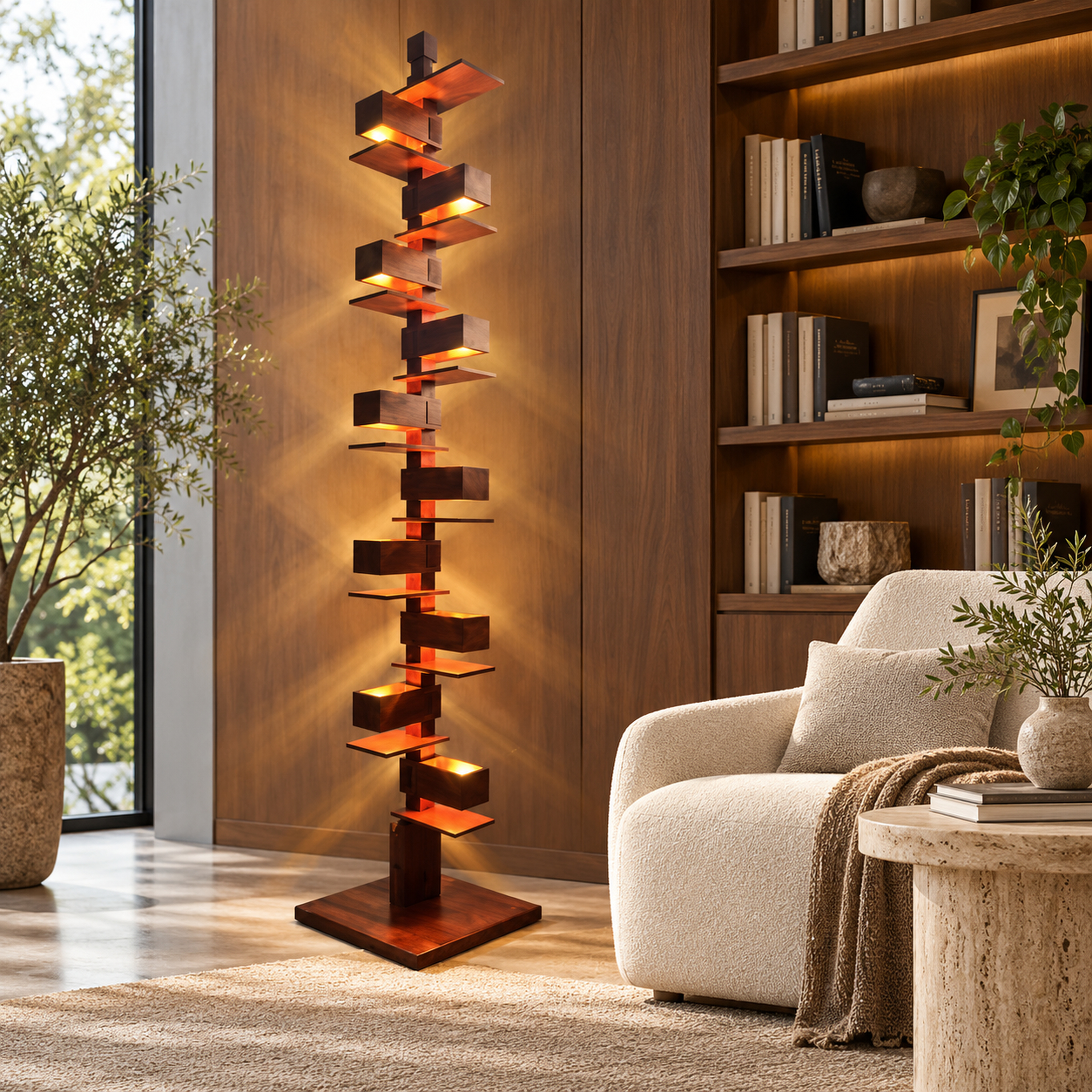 SPACE361 Amara Walnut Floor Lamp - Modern Lamps - gallery image