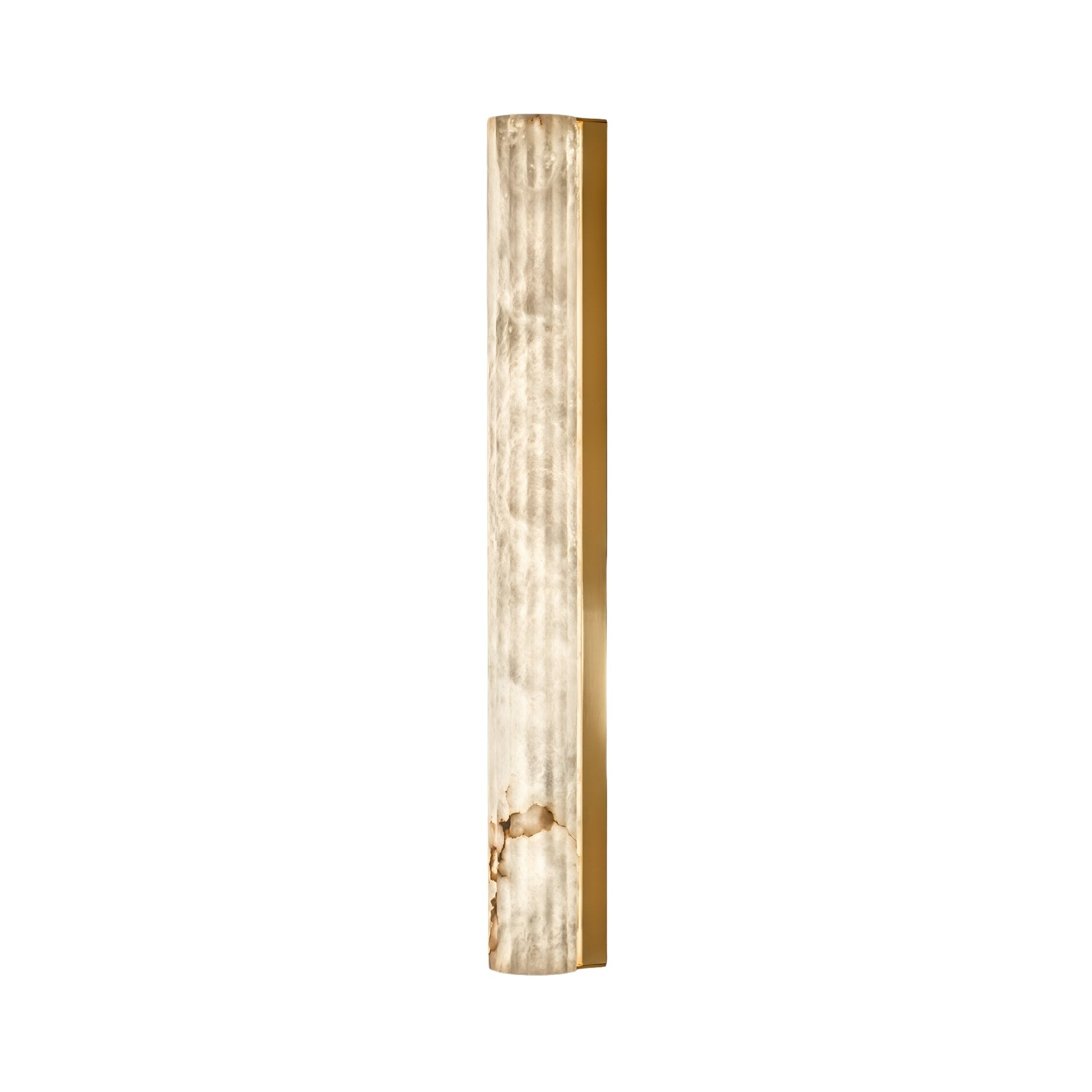 Each alabaster piece carries its own mineral pattern.